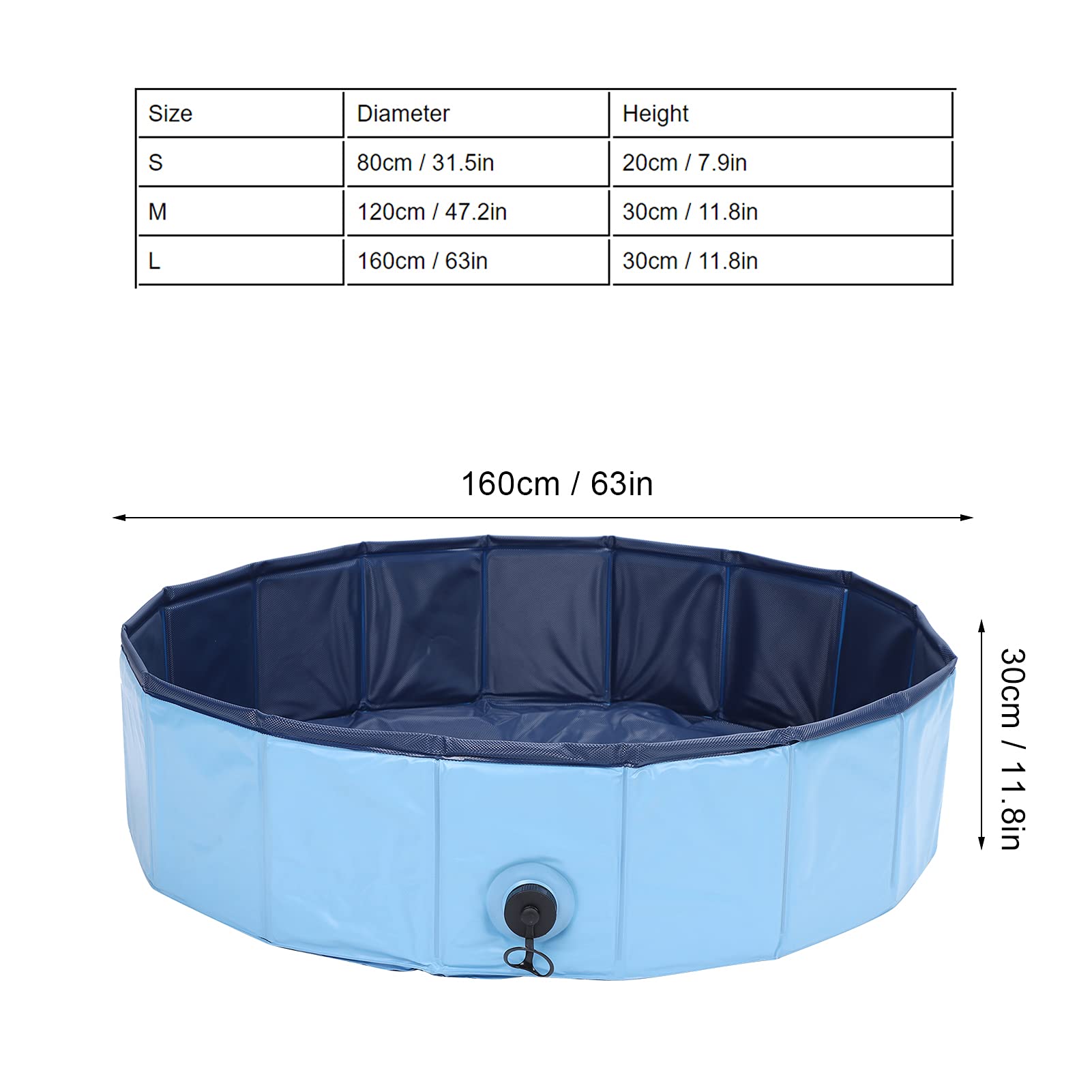 EVTSCAN Foldable Pet Swimming Pool - Portable PVC Dog & Cat Bath Tub, Non-Slip Collapsible Pet Bath Pool for Indoor & Outdoor Use, Leakproof Design (Large, Blue) - Perfect for Backyard, Beach, Travel & Home Bathing