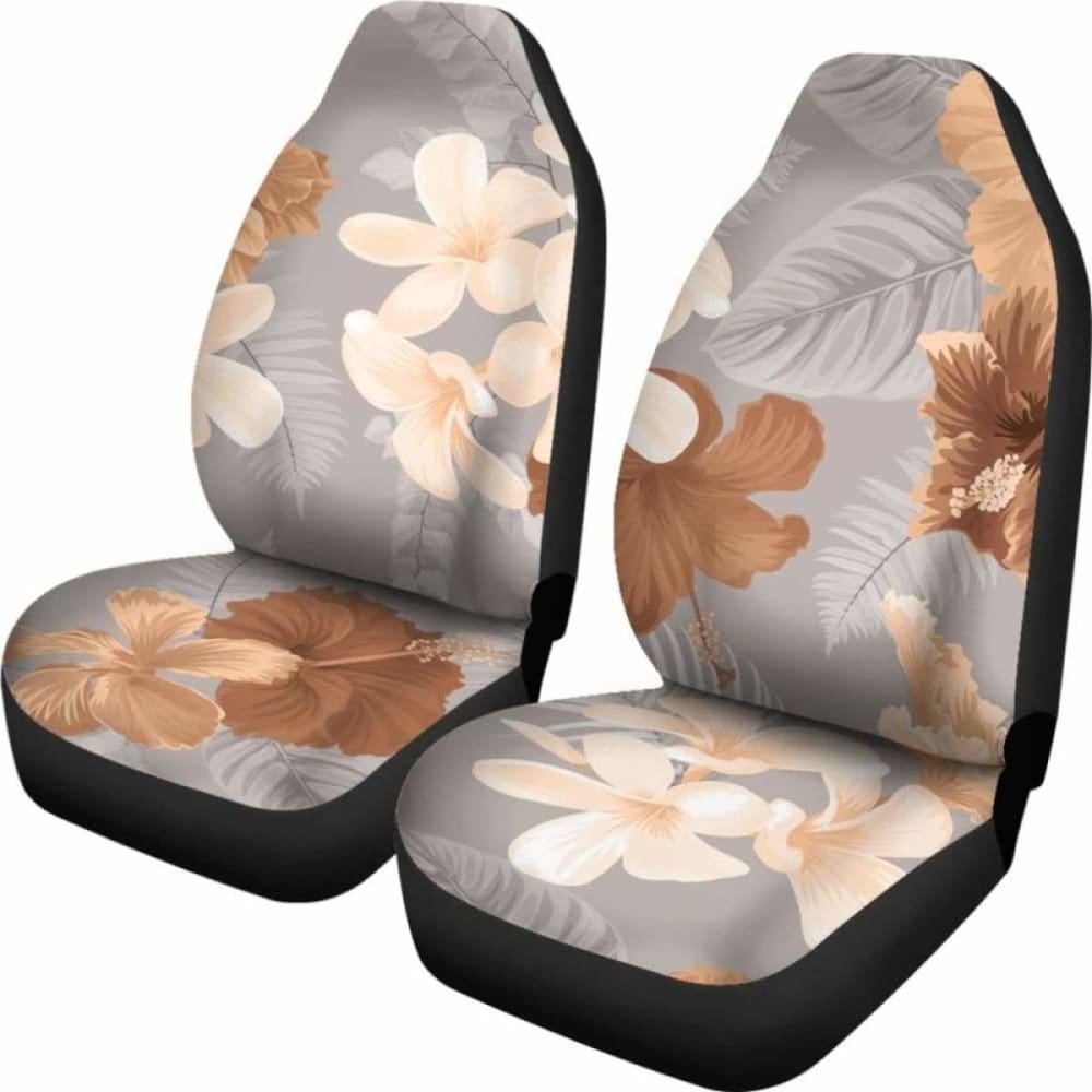 Premium Brown Floral Car Seat Covers - Universal Fit for Cars, Trucks & SUVs - Soft & Durable Protection for Home, Office & Travel Use
