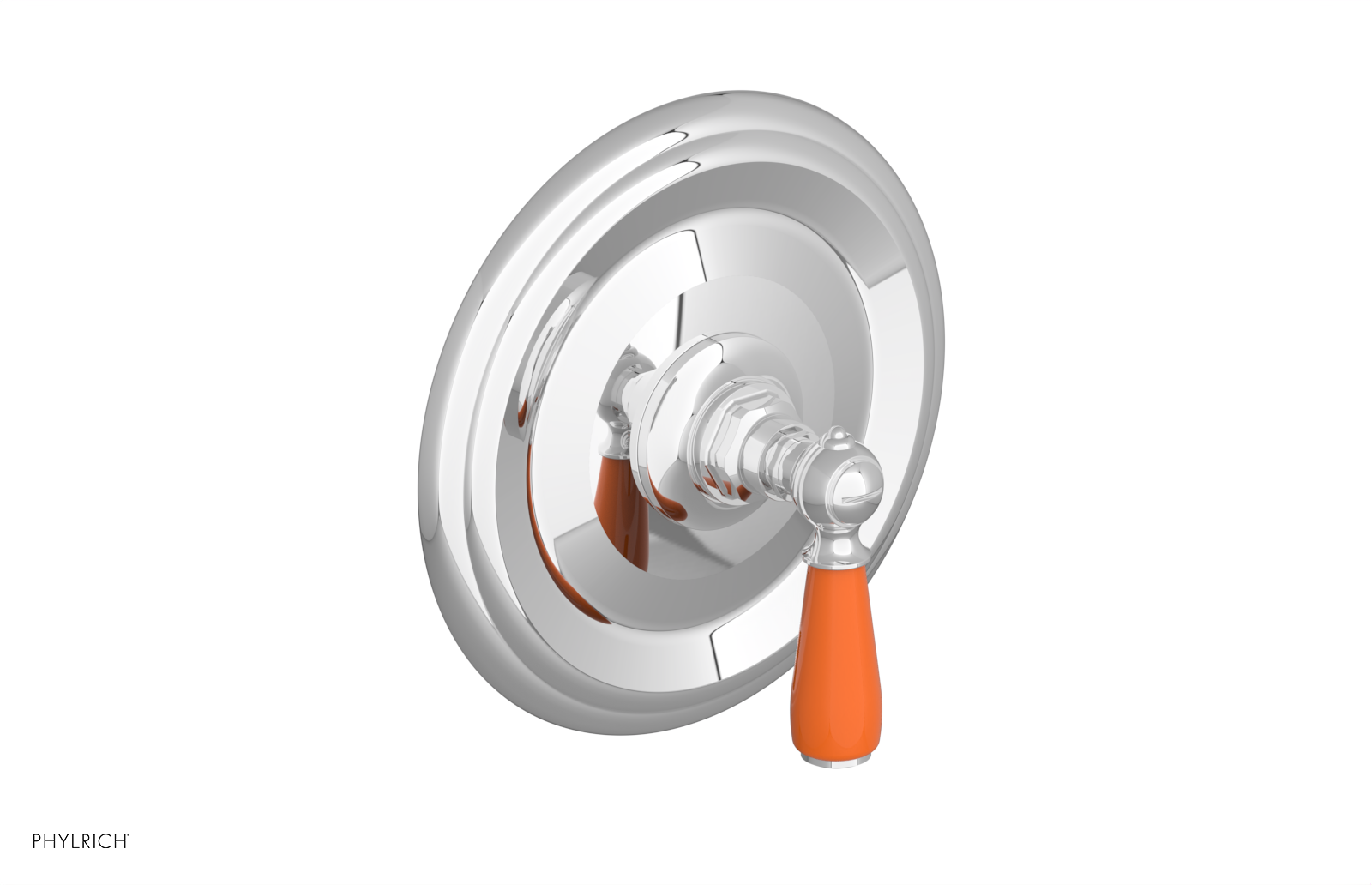 Jamestown Pressure Balance Shower Plate & Handle Trim with Orange Accents - 4