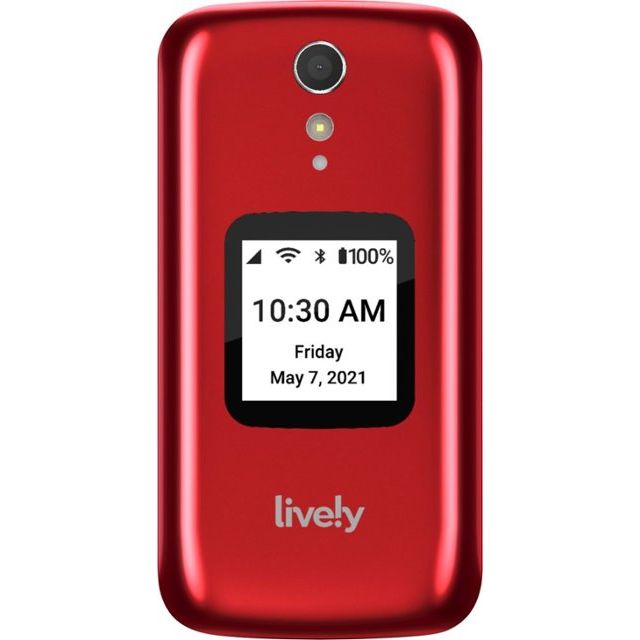 Lively® Jitterbug Flip2 Easy-to-Use Senior Cell Phone with Large Buttons - Red | Perfect for Elderly Parents & Grandparents | Emergency Alert & Hearing Aid Compatible