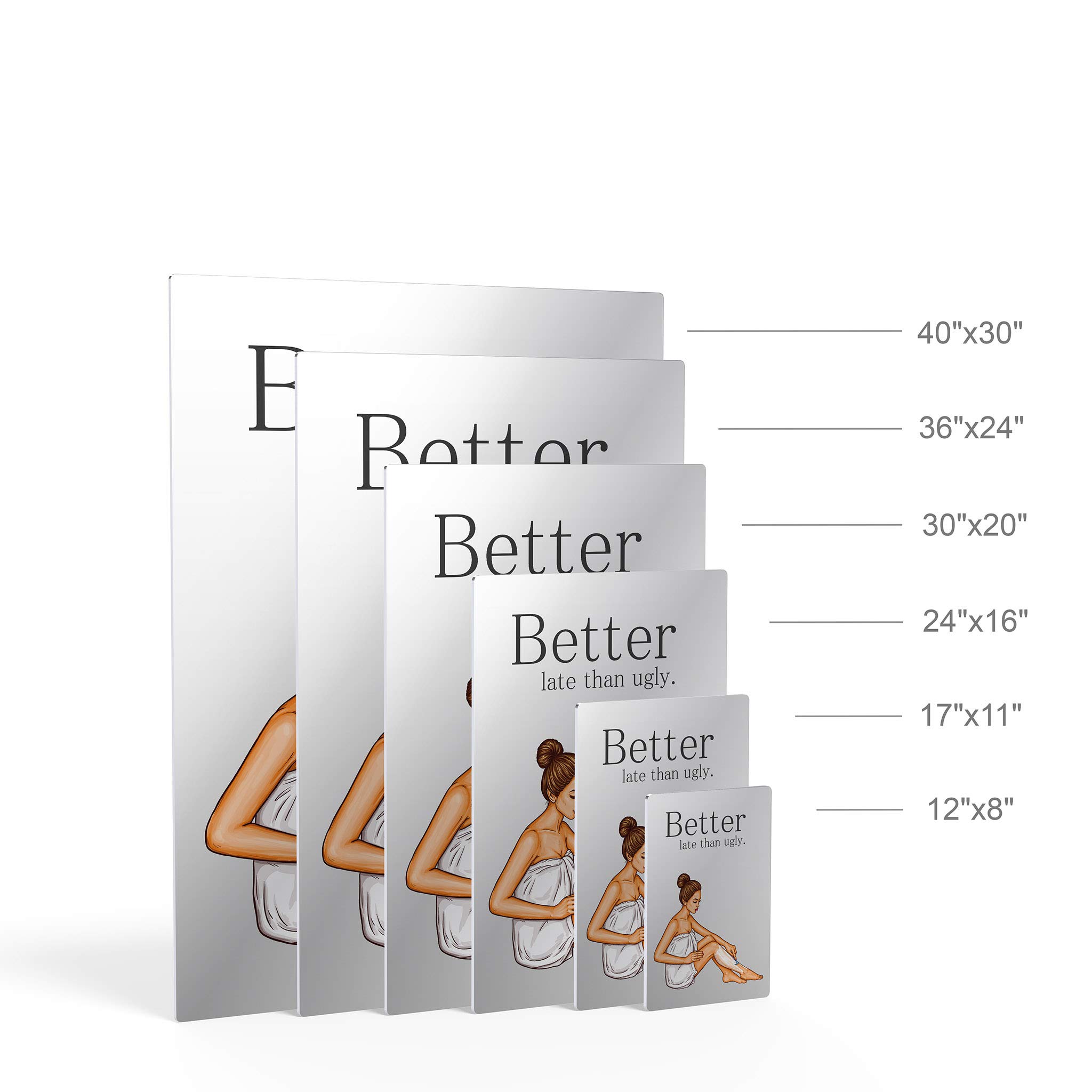 Funny Bathroom Wall Art - 'Better Late Than Ugly' Metal Print Sign | Cute Kids & Nursery Decor | Ready to Hang Home Decoration | Made in USA (17x11 Inch) | Perfect for Bathrooms, Playrooms & Gift Giving
