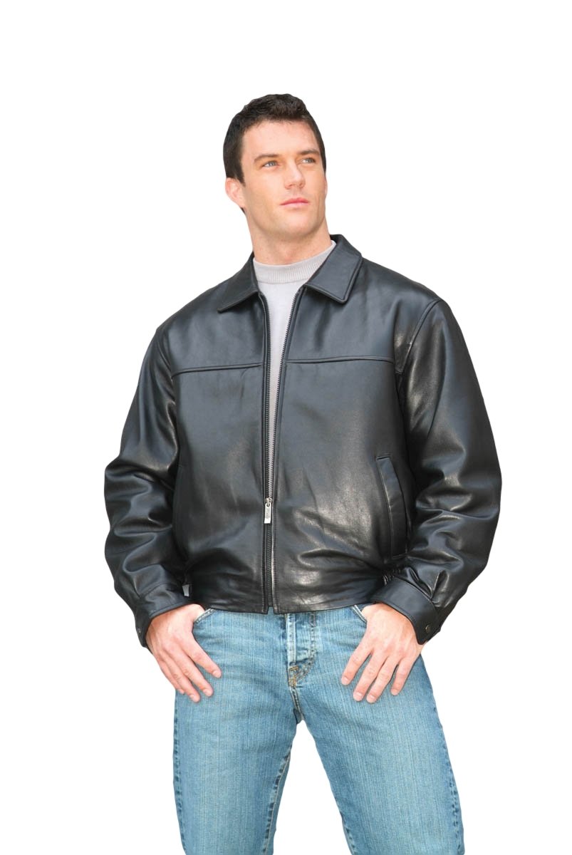 REED Men's New Zealand Lambskin Leather Jacket - Premium Genuine Sheepskin Biker Jacket for Men, Warm Winter Coat with Soft Inner Lining - Perfect for Motorcycle Riding, Outdoor Adventures & Casual Wear
