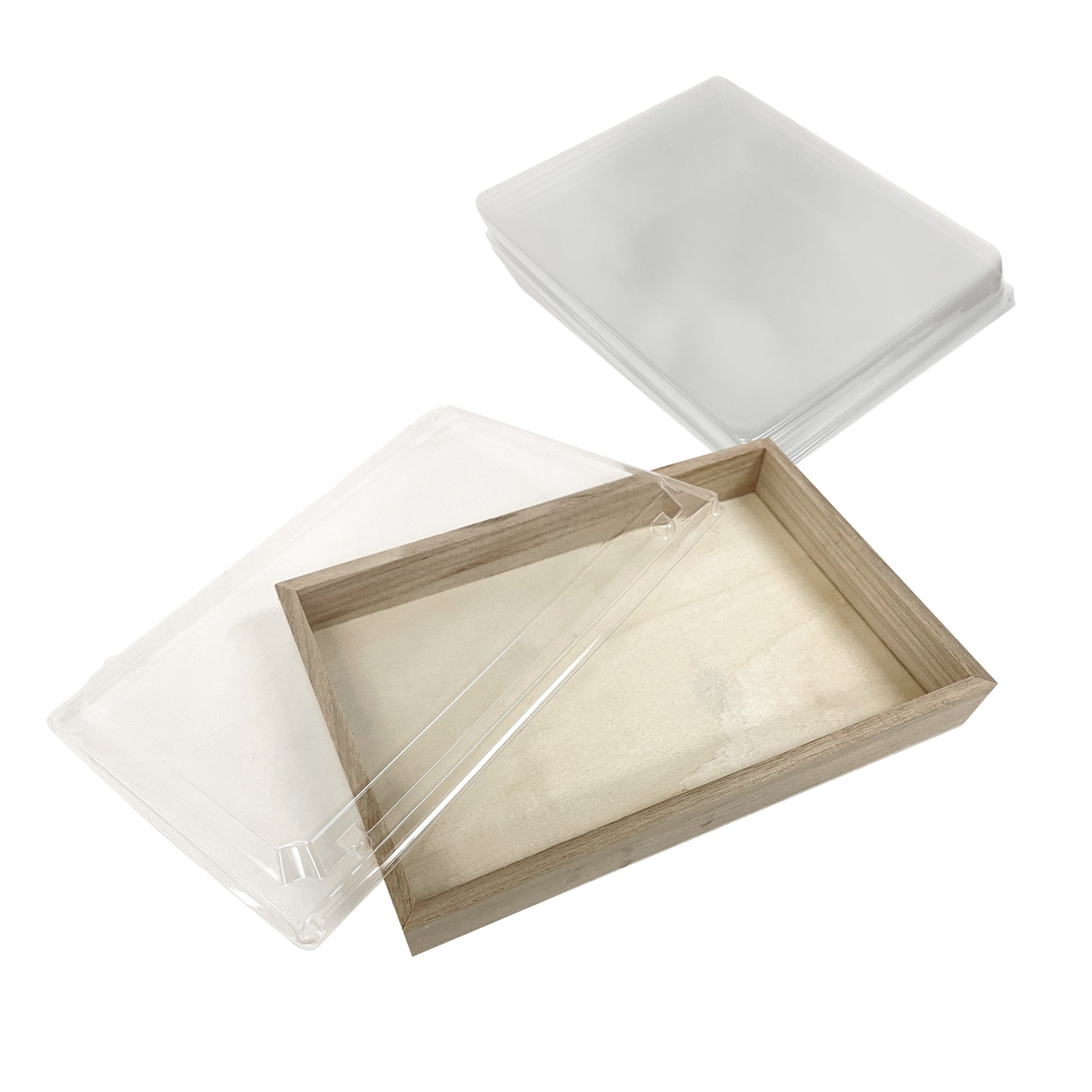 Tree Choice 8.4 x 5.7 Inch Rectangular Clear Plastic Food Container Lids with View Window - 25 Count Case (Lids Only) - Perfect for Meal Prep, Storage & Organization