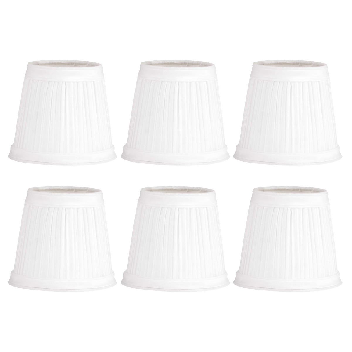 Vintage White Fabric Clip On Lamp Shade - 4