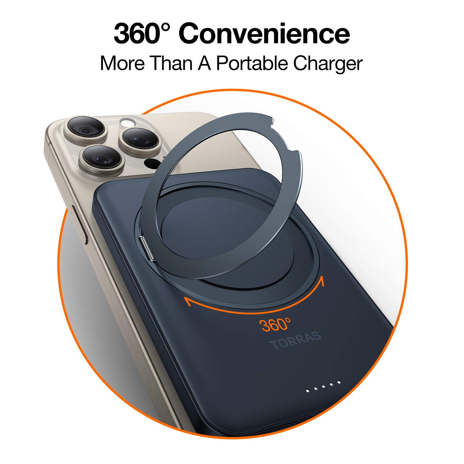 Qi2 10,000mAh Magnetic Wireless Power Bank with 360° Adjustable Stand - Fast Charging Portable Battery for iPhone 15/14/13, Samsung Galaxy - Perfect for Travel, Office & Home Use