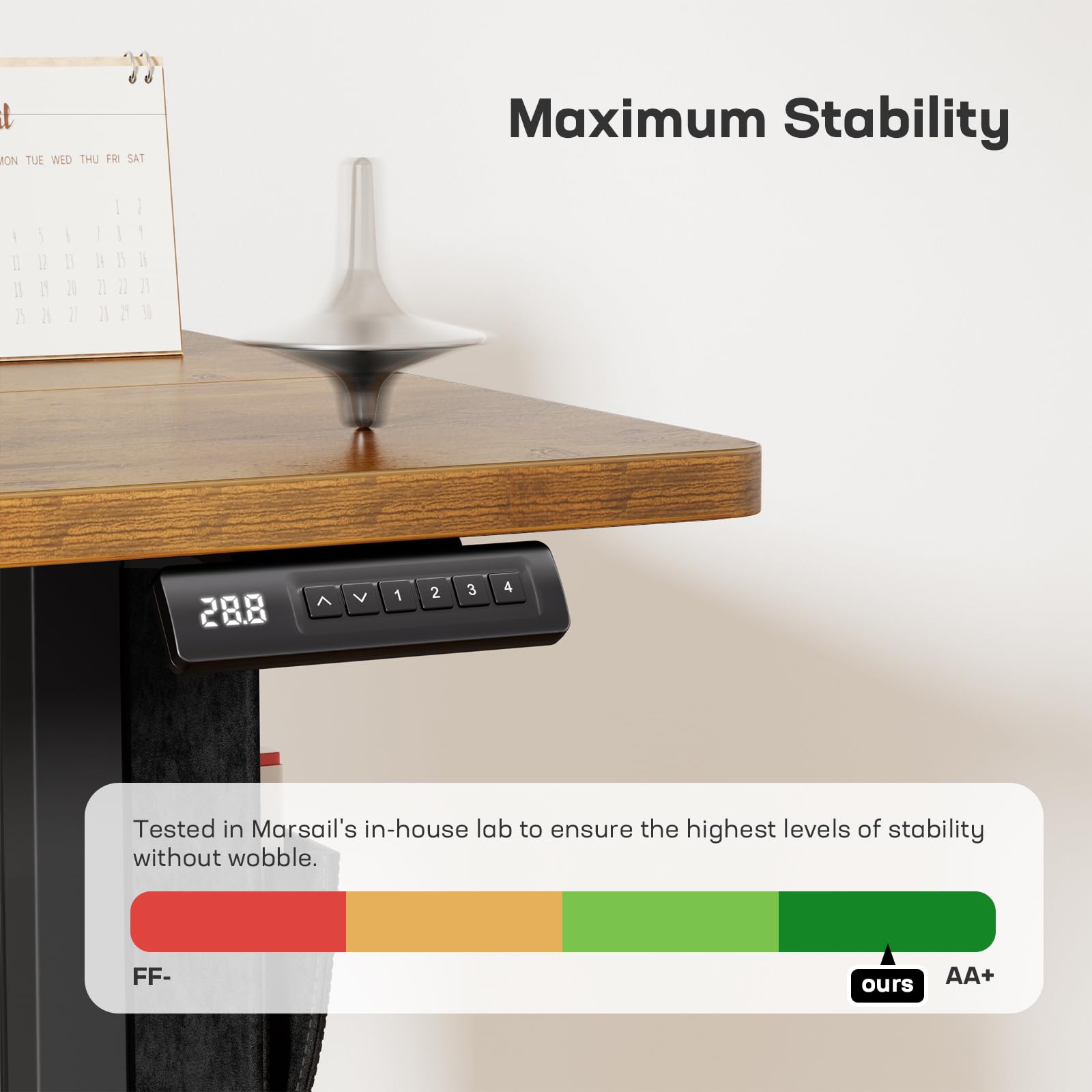 Marsail 55x24 Inch Electric Standing Desk - Adjustable Height with Memory Preset, Storage Bag & Headphone Hook | Ergonomic Home Office Computer Desk for Work, Gaming & Study