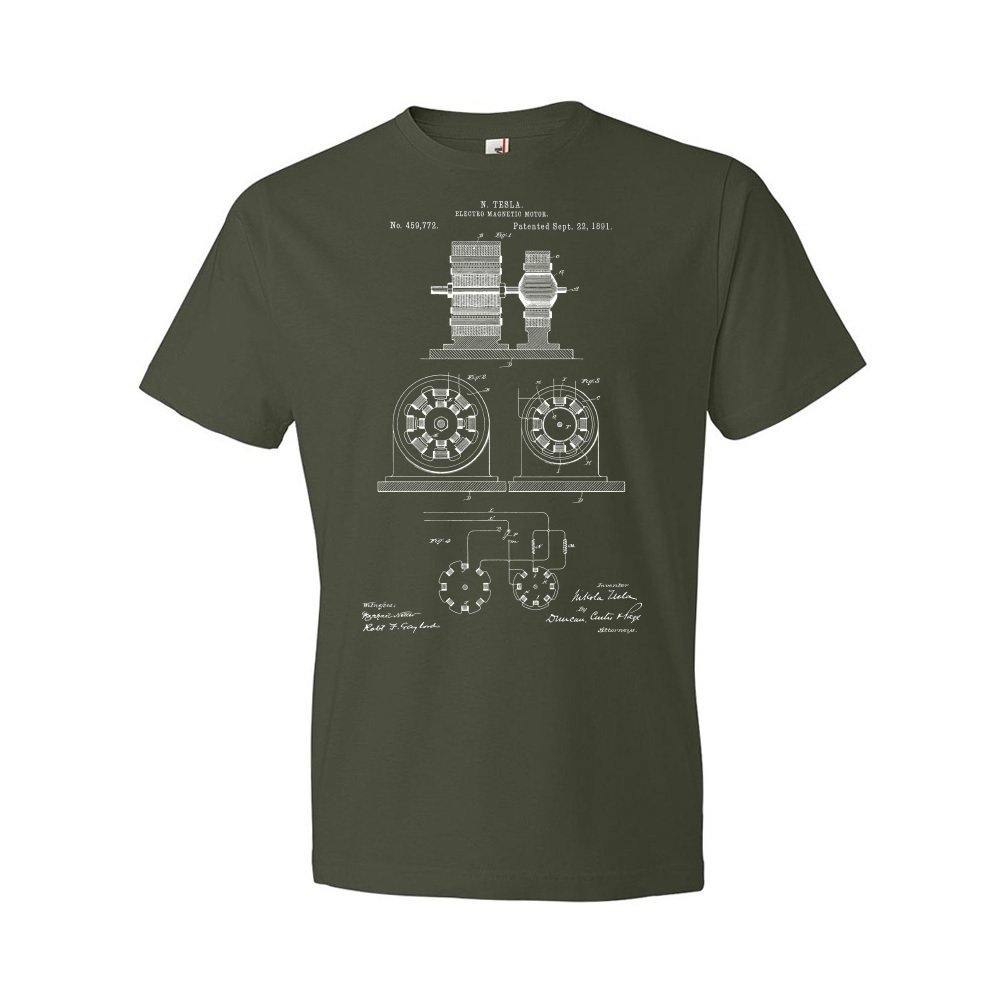 Nikola Tesla Magnetic Motor T-Shirt - Science & Technology Graphic Tee - Vintage Inventor Gift for Men & Women - Perfect for STEM Events, Science Fairs & Geek Culture