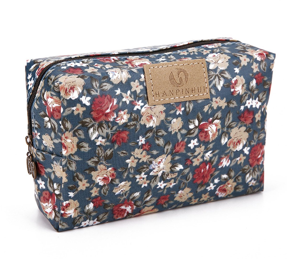Cute Cartoon Printed Travel Makeup Pouch - Waterproof Cosmetic Bag for Women & Girls, Floral Toiletry Organizer - Perfect for Vacation, Gym, and Daily Essentials Storage