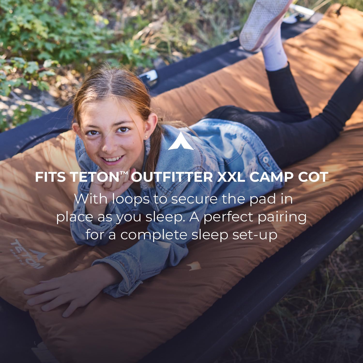 Teton Canvas Camp Pad - Comfortable Sleeping Pad for Car Camping & Outdoor Adventures - Durable Brown Camping Mat for Tents, RVs & Backpacking