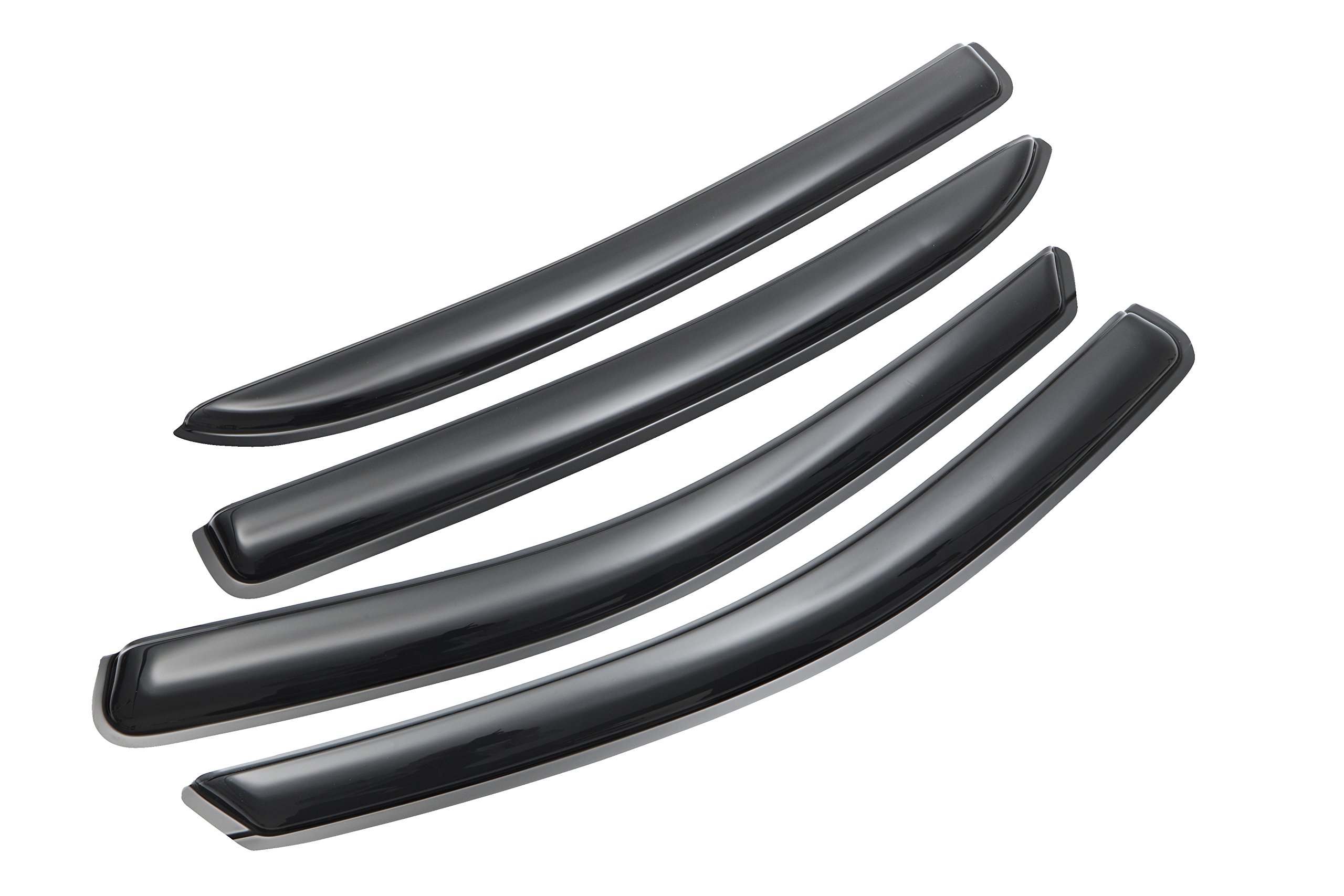 GM Accessories 17800129 Smoke Black Front & Rear Tape-On Side Window Weather Deflectors - Rain & Wind Protection for Trucks, SUVs, and Vans - Perfect for All-Weather Driving and Road Trips