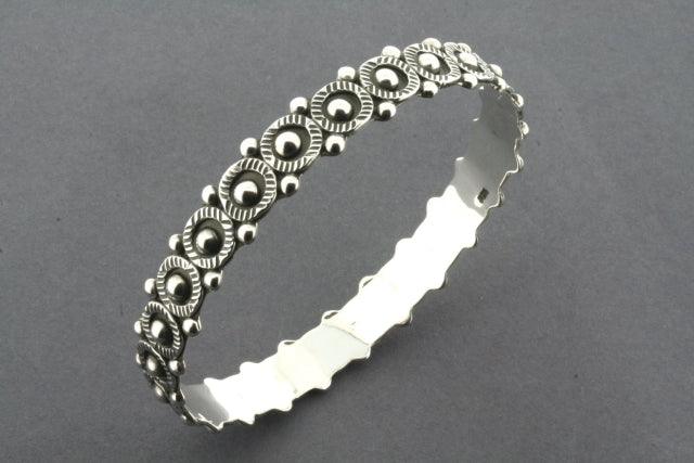 Detailed Bead Bangle Bracelet - Sterling Silver Jewelry for Women - Perfect for Parties, Weddings & Everyday Wear