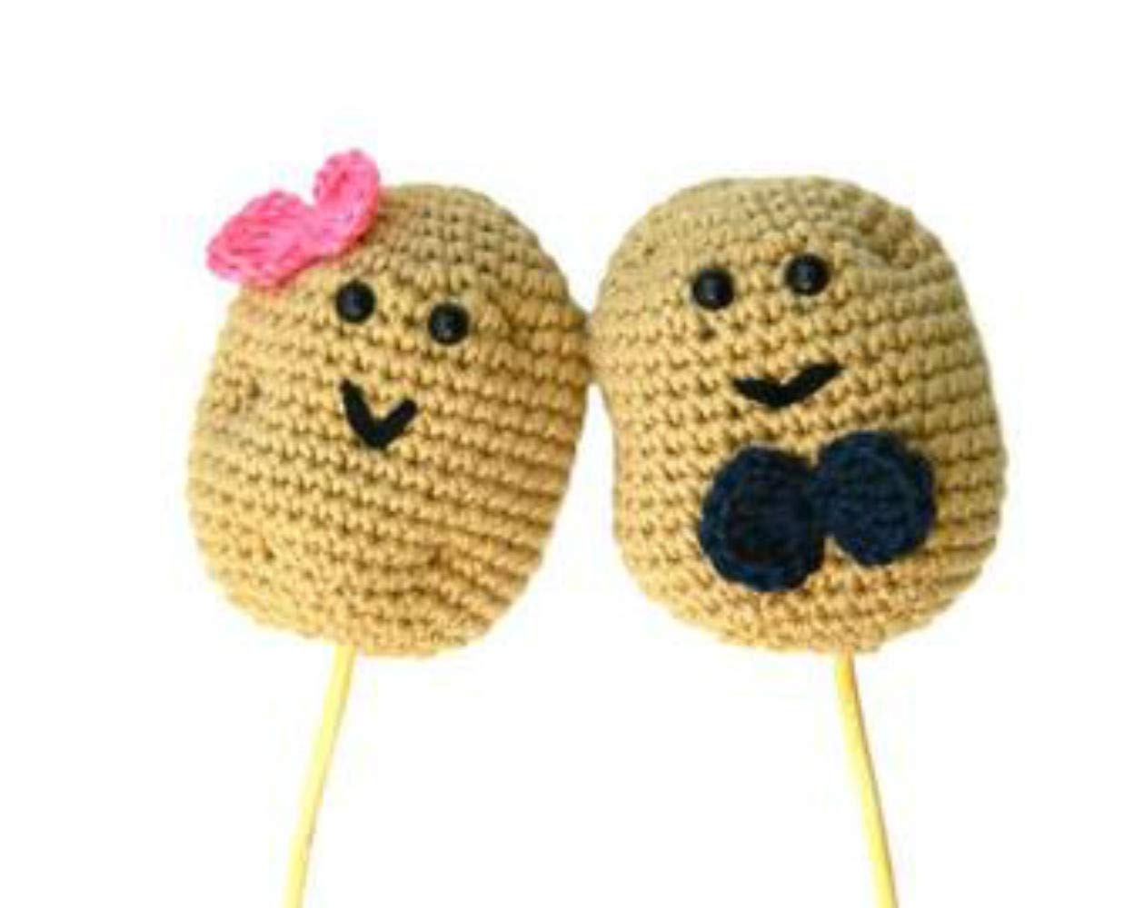 Funny Potato Cake Toppers - Bride and Groom Wedding Cake Decorations for Anniversary, Birthday & Bridal Shower Parties | Perfect for Wedding Cakes, Cupcakes & Dessert Tables