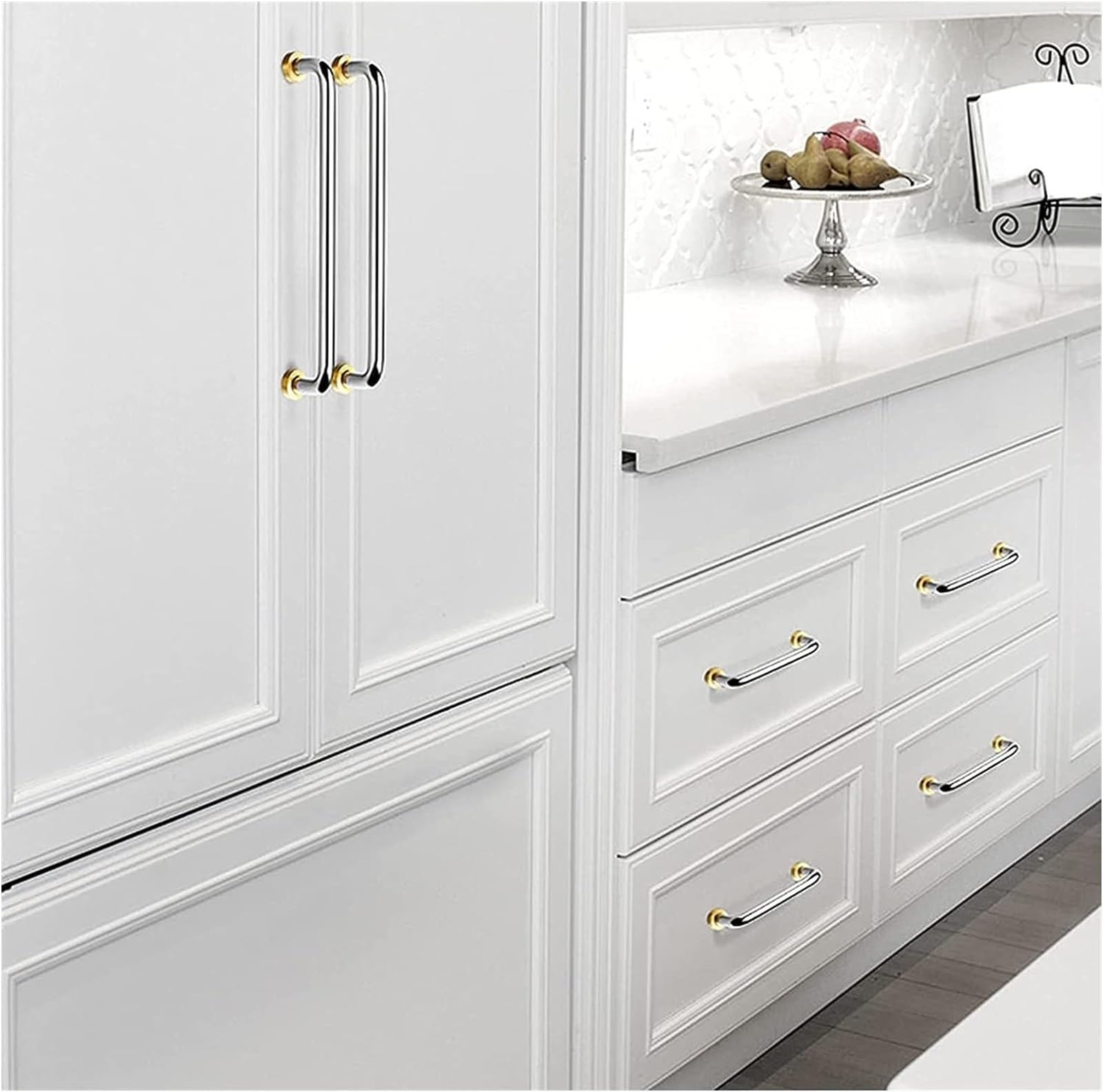 Stainless Steel Cabinet Knobs & Drawer Pull Handles - 2 Pack Kitchen Cupboard Hardware for Bathroom, Furniture & Home Décor (Brushed Nickel, 3.15