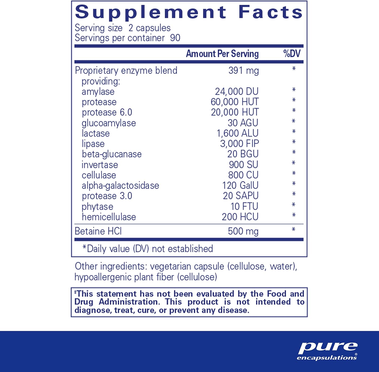 Pure Encapsulations Digestive Enzymes Ultra with Betaine HCl - Advanced Digestive Support Supplement for Bloating & Nutrient Absorption - Ideal for Meals, Travel & Digestive Comfort