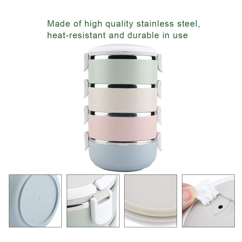 Sugoyi 4-Layer 2800ml Stainless Steel Thermal Lunch Box - Portable Insulated Food Container for Work, School & Picnics - Keeps Meals Hot or Cold for Hours