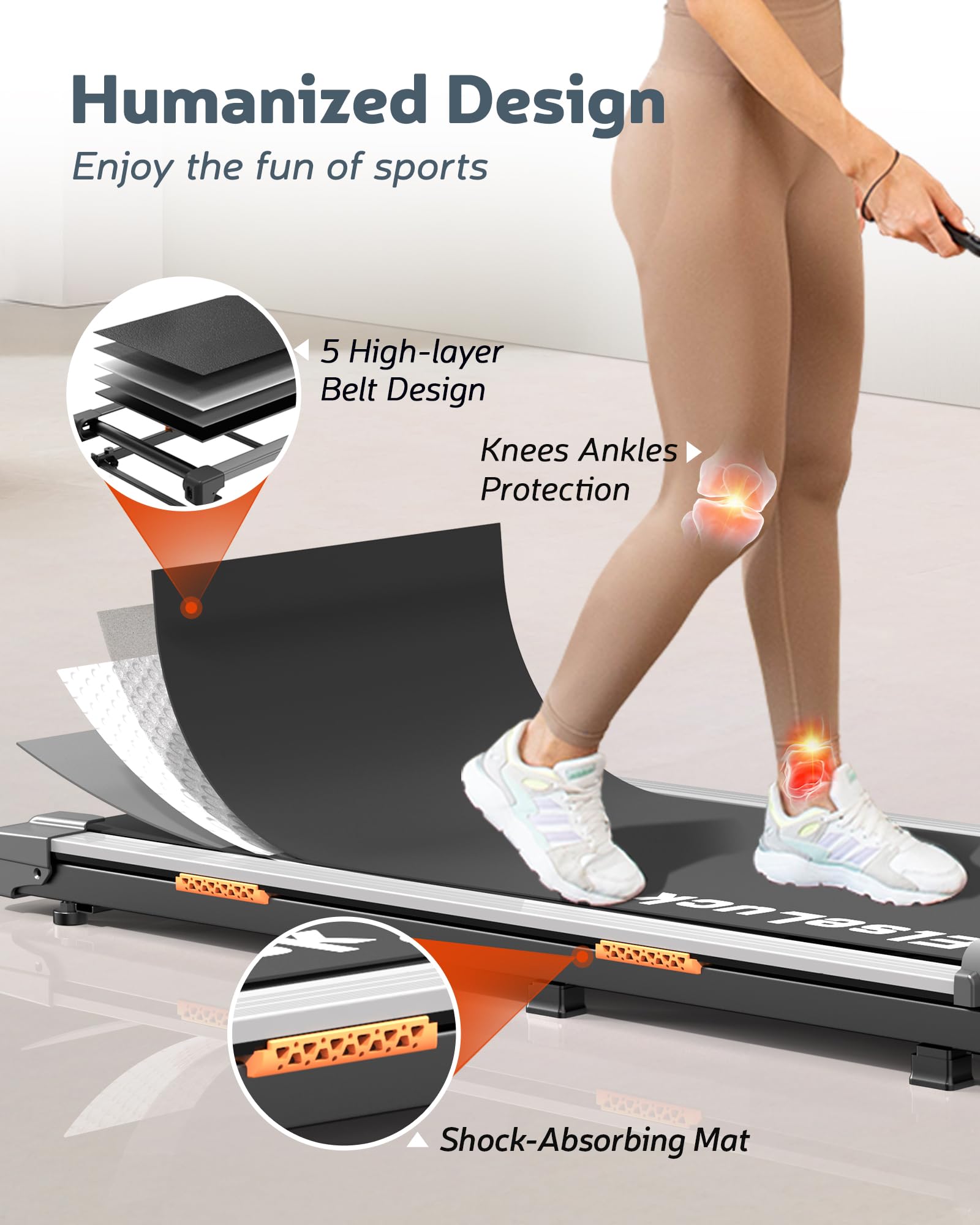 Elseluck 2-in-1 Under Desk Treadmill with Remote Control - Portable Walking Pad for Home & Office Use, LED Display Jogging Machine - Perfect for Workouts, Small Spaces & Home Office Fitness