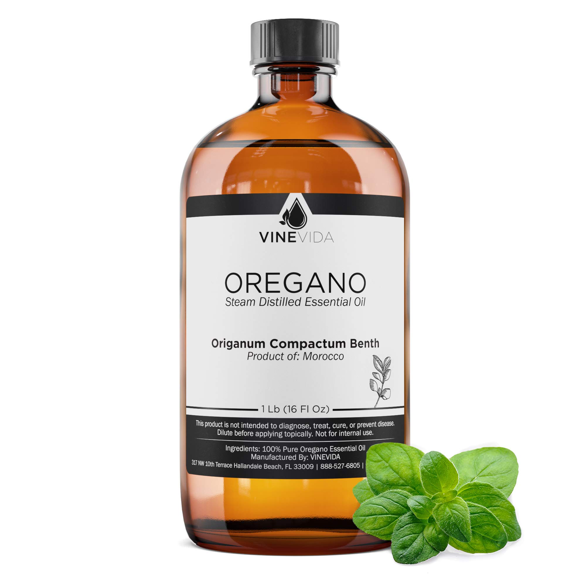 Bulk Oregano Essential Oil – 16 Oz 100% Pure Undiluted Oregano Oil in Glass Bottle (1 Pound) for DIY Soaps, Candles, Aromatherapy & Blending | Perfect for Home Remedies, Massage & Diffusers | VINEVIDA