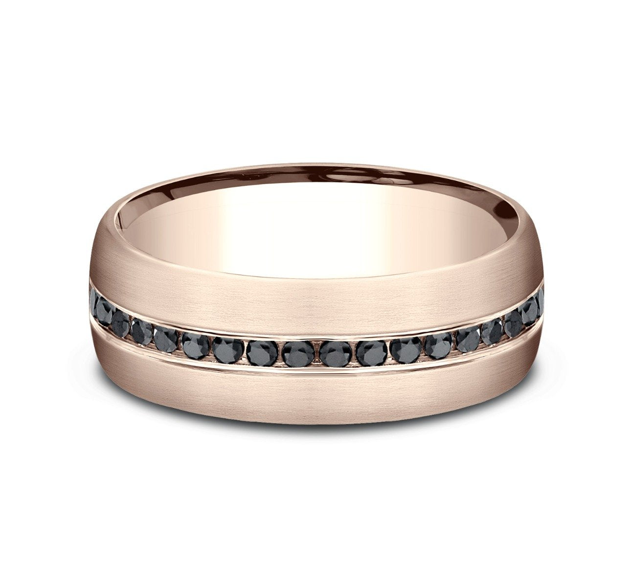14KT Gold Men's Black Diamond Channel Set Wedding Band Ring - 0.40 CTW, Durable & Elegant for Everyday Wear, Anniversary Gift, or Special Occasions