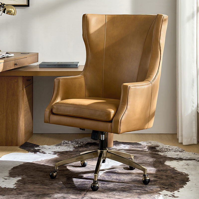 Premium Elodio Office Chairs with Genuine Leather - Ergonomic Executive Desk Chair for Home & Business Workspaces