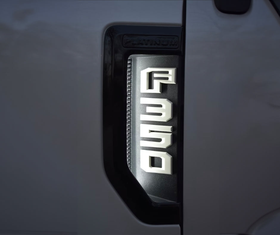 2017-2022 Ford Super Duty LED Fender Badge Kit - Upgrade Your Truck with Bright Custom Lighting for Off-Roading & Night Driving