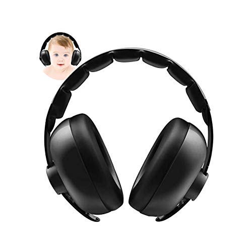 Noise Cancelling Headphones for Babies - Soft Ear Protection Muffs for Newborns, Infants & Toddlers - Perfect for Sleeping, Airplane Travel & Fireworks (Black) - Comfortable & Safe Hearing Protection for Kids