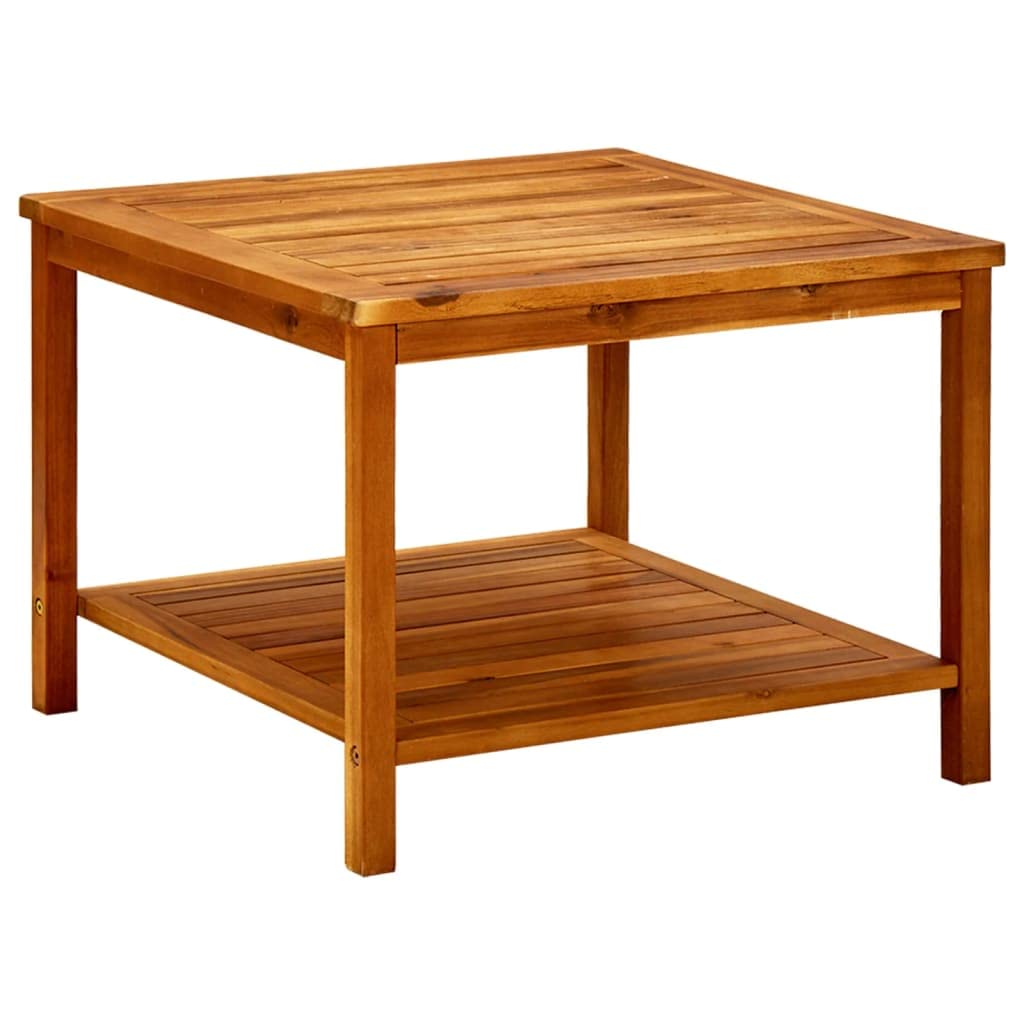 Rustic Solid Acacia Wood Coffee Table - 23.6