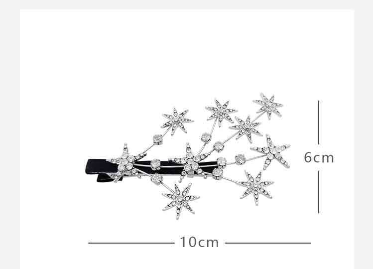 Shiny Rhinestone Star Hair Clips with Pearls for Girls - Gold & Silver Hair Accessories for Parties & Weddings