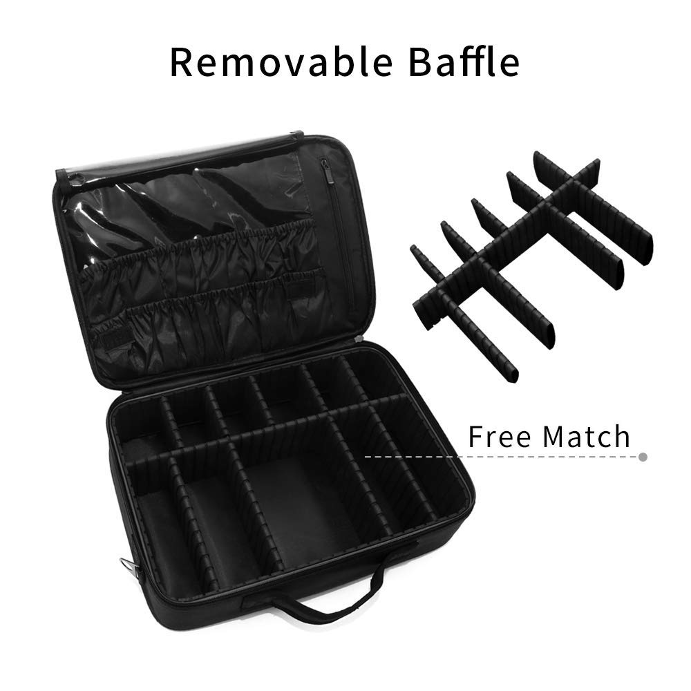 Portable Travel Makeup Bag - Large Capacity Cosmetic Organizer & Train Case for Women (Small, Black) | Perfect for Vacation, Gym, Business Trips & Daily Use