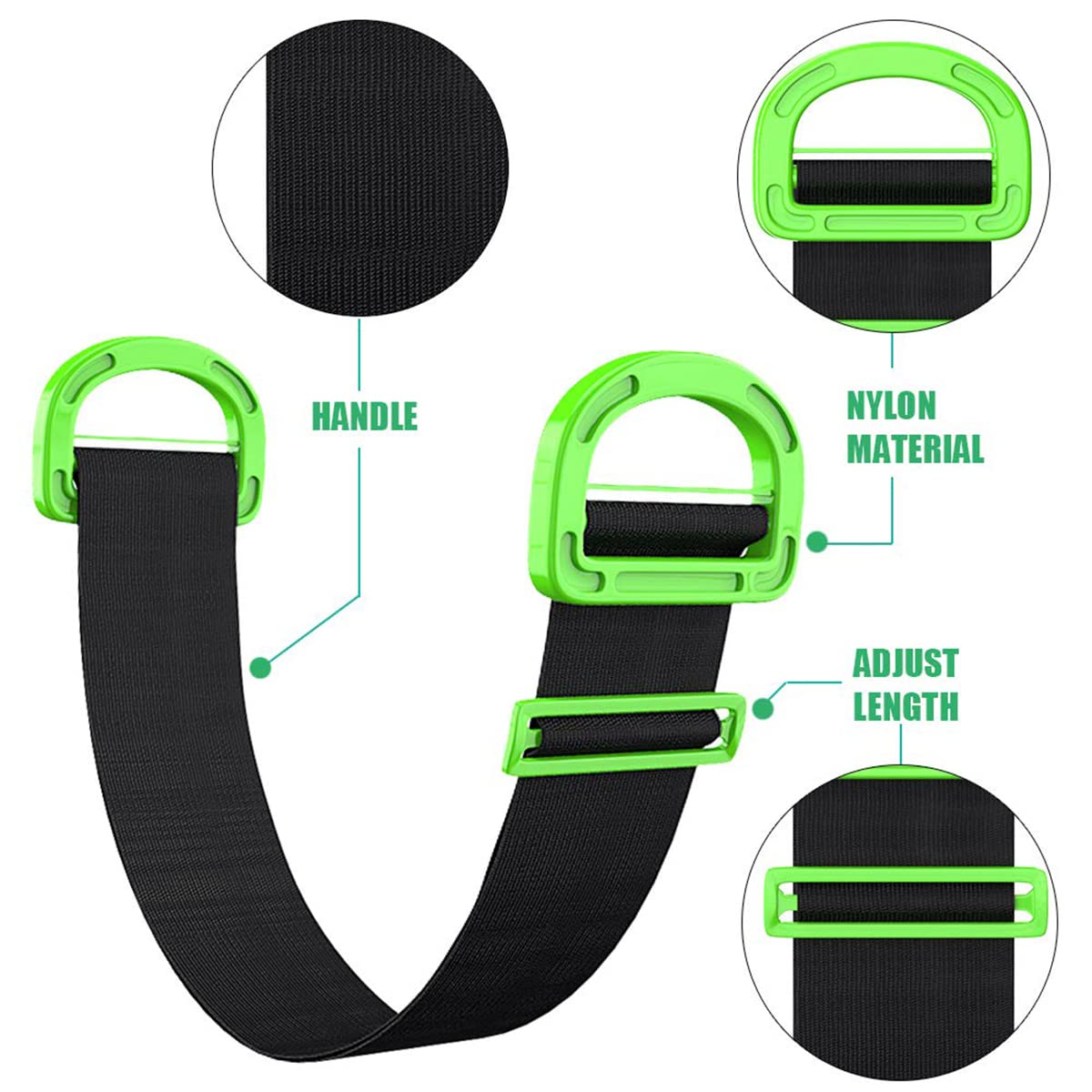 MOSOTON Heavy Duty Moving Straps - 2 Pack with 4 Free Safety Gloves - Secure Furniture, Mattress, Box Transport - Perfect for Home Moves, Storage & Delivery Services