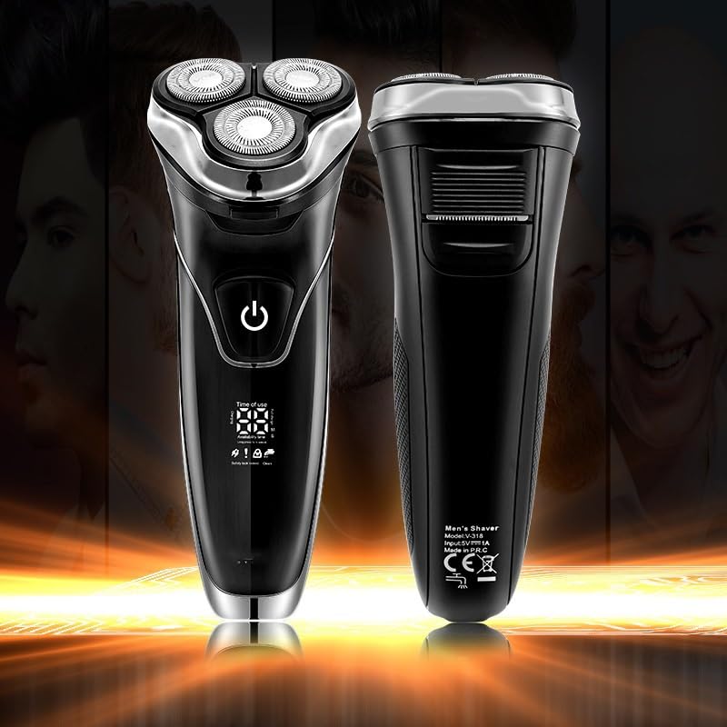 Men's Electric Head Shaver & Beard Trimmer - Waterproof Pop-Up Shaving Machine for Smooth Bald Head & Facial Hair - Perfect for Travel, Gym & Daily Grooming