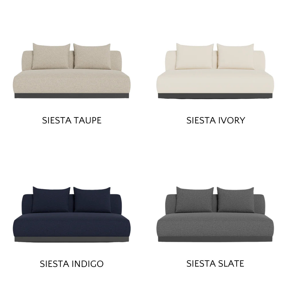 Amalfi 2-Seat Armless Outdoor Sectional Sofa - Waterproof Patio Furniture for Backyard, Poolside & Garden Relaxation