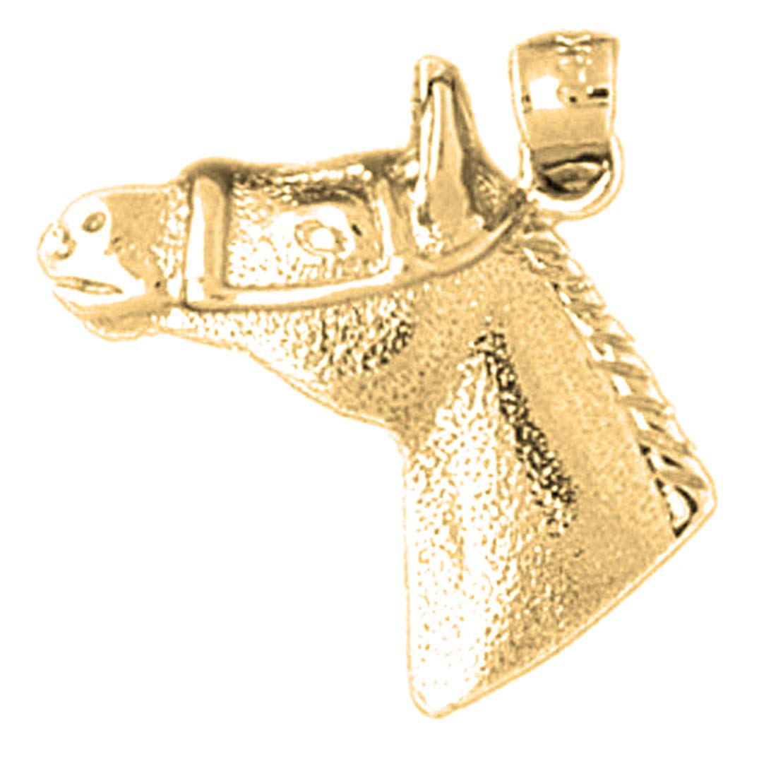 14K Yellow Gold-Plated 925 Sterling Silver Horse Head Pendant Necklace - Elegant Jewelry Gift for Women - Perfect for Birthday, Anniversary & Everyday Wear