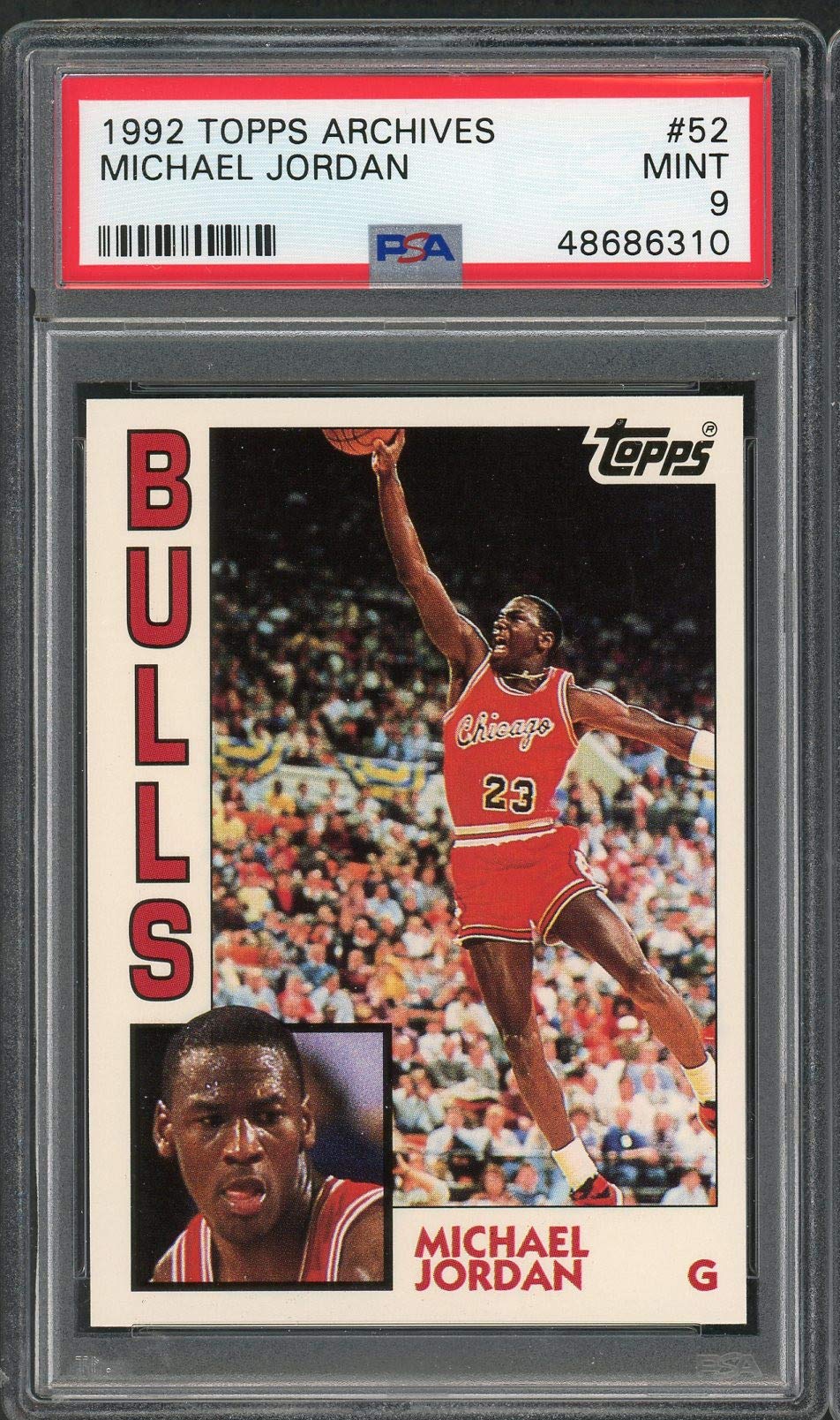 1992 Topps Archives Michael Jordan Basketball Card #52 PSA 9 MINT - Perfect for NBA Collectors & Sports Memorabilia Enthusiasts