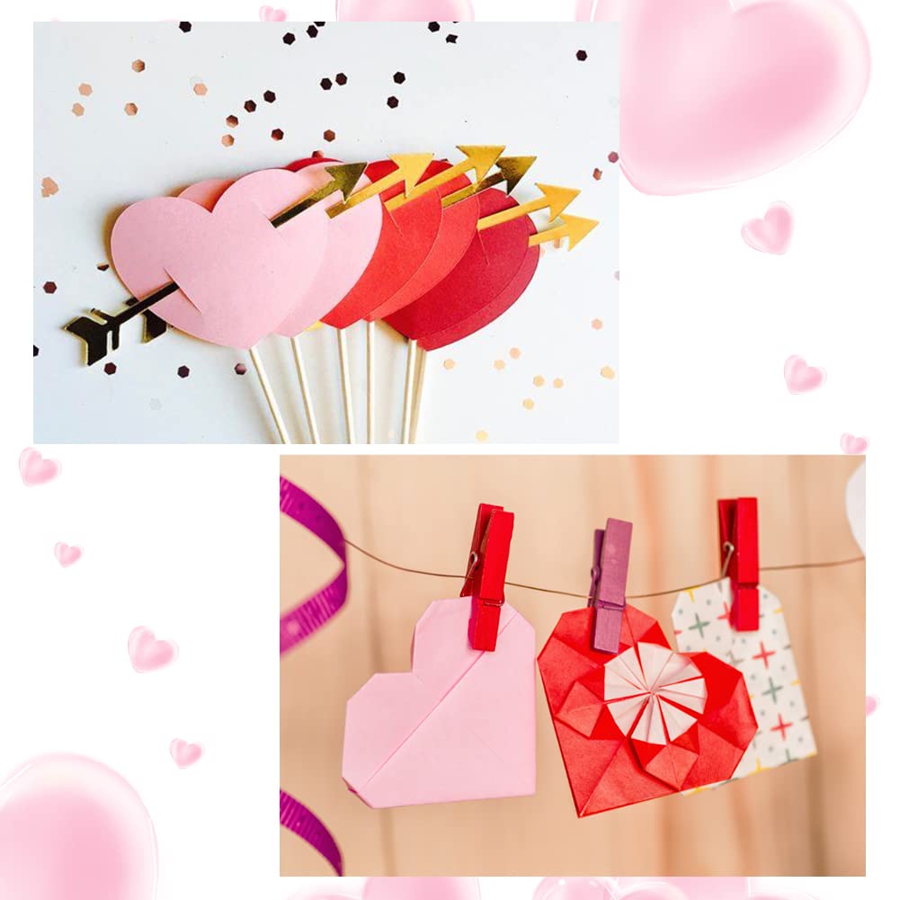 Valentine's Day Cardstock 100 Sheets - Red & Pink A4 Thick Paper (70lb Cover Weight) for DIY Crafts, Greeting Cards, Invitations, Scrapbooking, Posters | Perfect for Valentine's Gifts, School Projects & Party Decorations