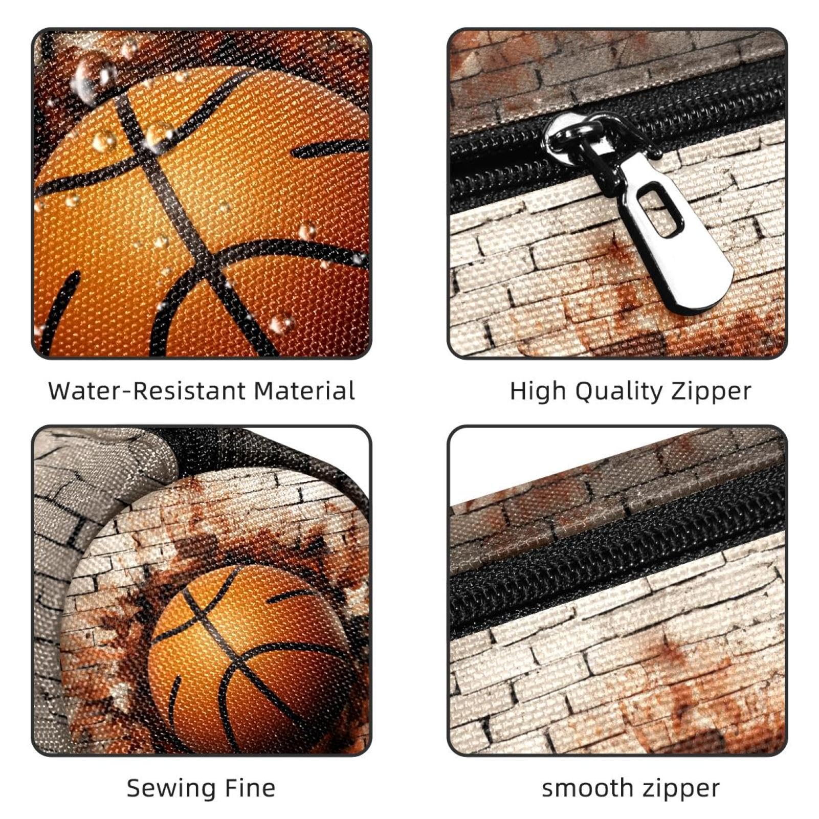 Basketball-Themed 3D Pattern Pencil Pouch - Small Pen Case for School, Office & Travel - Organize Pens, Pencils & Stationery in Style