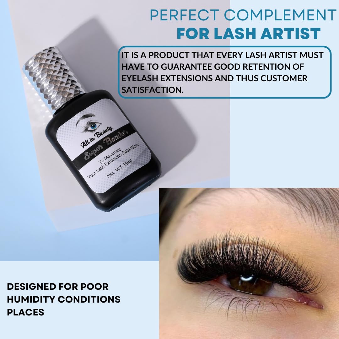 Professional Eyelash Extension Super Bonder - 15ml Lash Retention Sealant with Dropper for Mink & Cluster Lashes | Long-Lasting Adhesive for Lash Artists | Perfect for Salon & Home Use