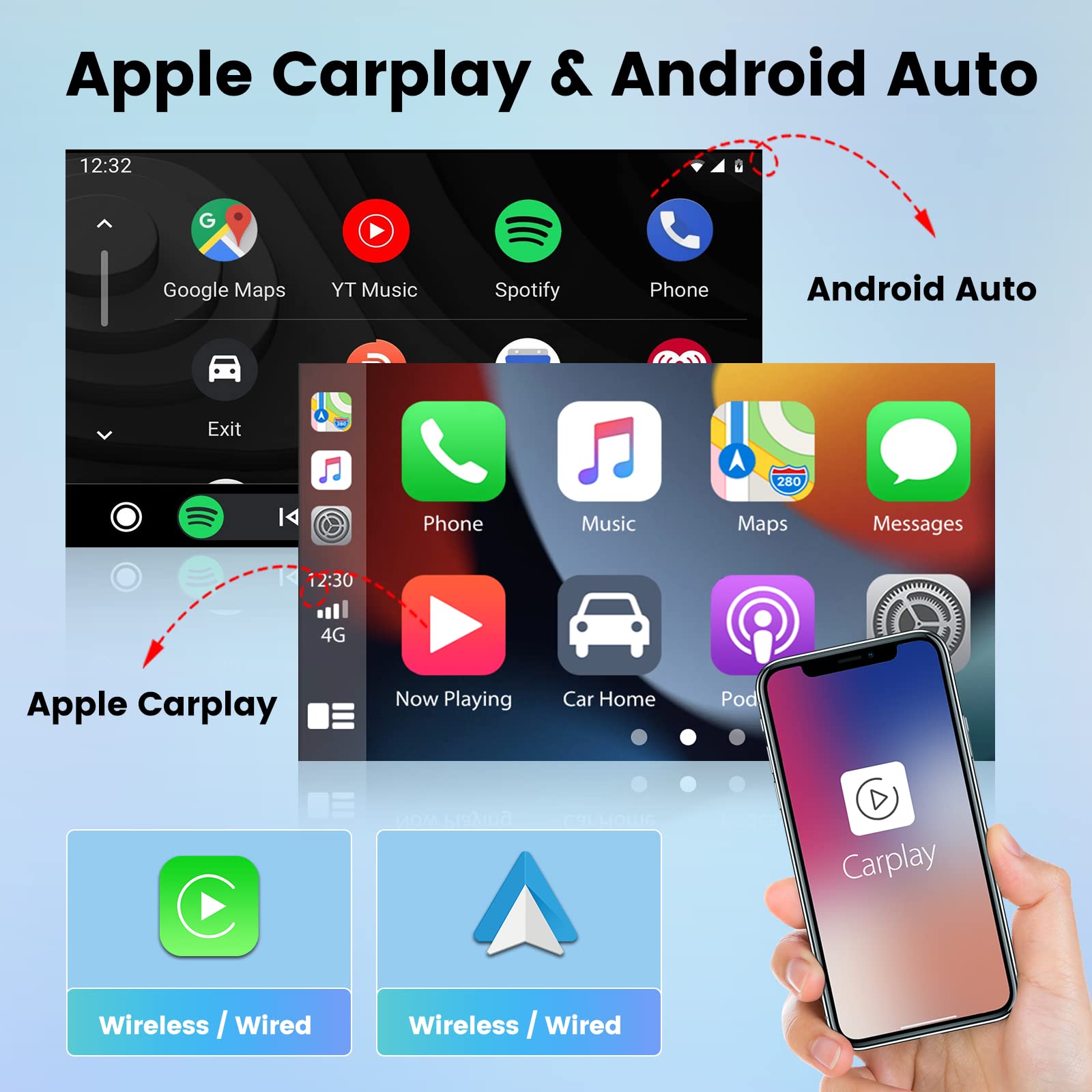 2GB RAM 64GB ROM Android 13 Car Stereo for 2010-2016 Jeep Compass & Patriot - 10.1