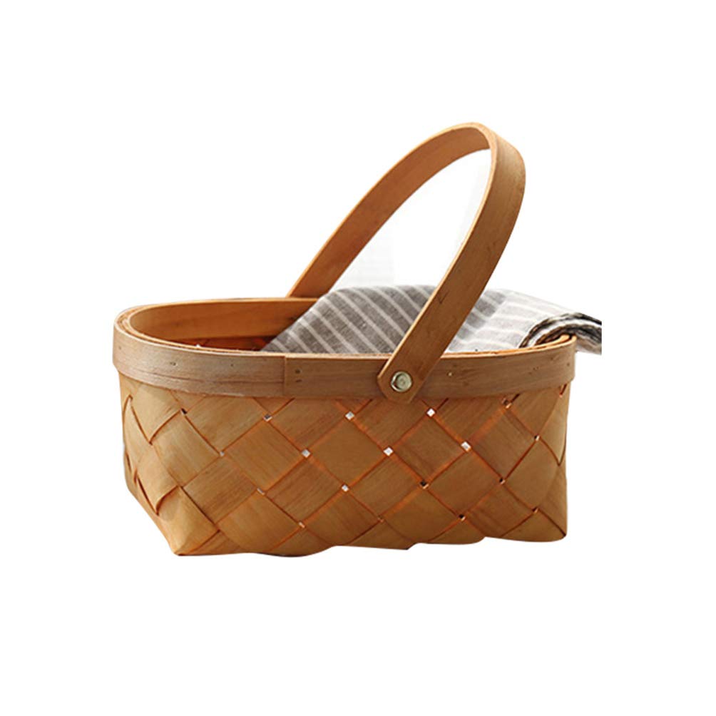 Cabilock Storage Basket Set - Natural Wicker & Bamboo Wooden Baskets for Baby Nursery, Home Organization & Shopping - Perfect for Baby Toys, Laundry, Groceries & Decorative Storage