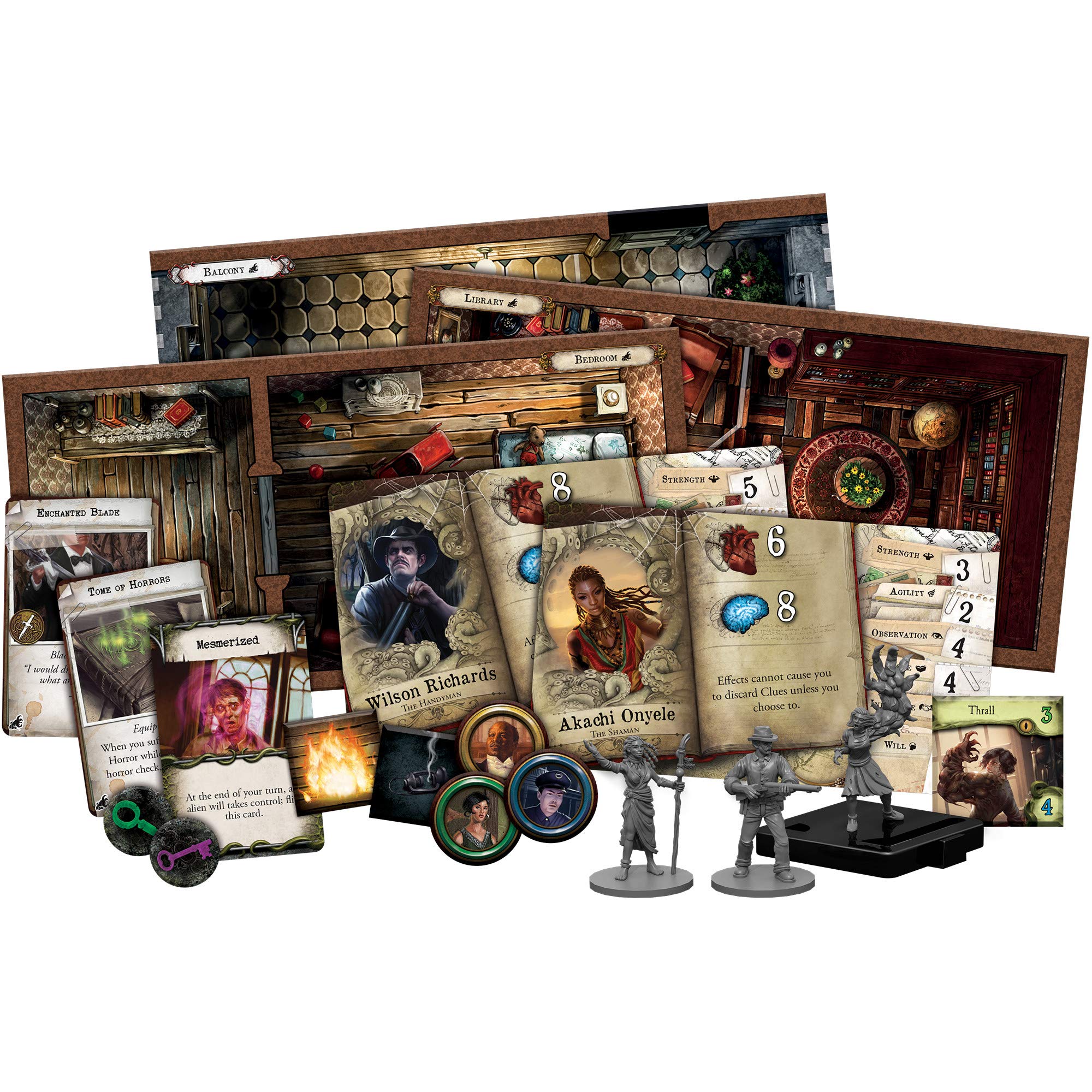 Mansions of Madness & Beyond The Threshold Board Game Bundle - Base Game + Expansion | Cooperative Horror Mystery Tabletop Game for Adults by Fantasy Flight Games | Perfect for Game Nights, Halloween Parties & Strategy Lovers