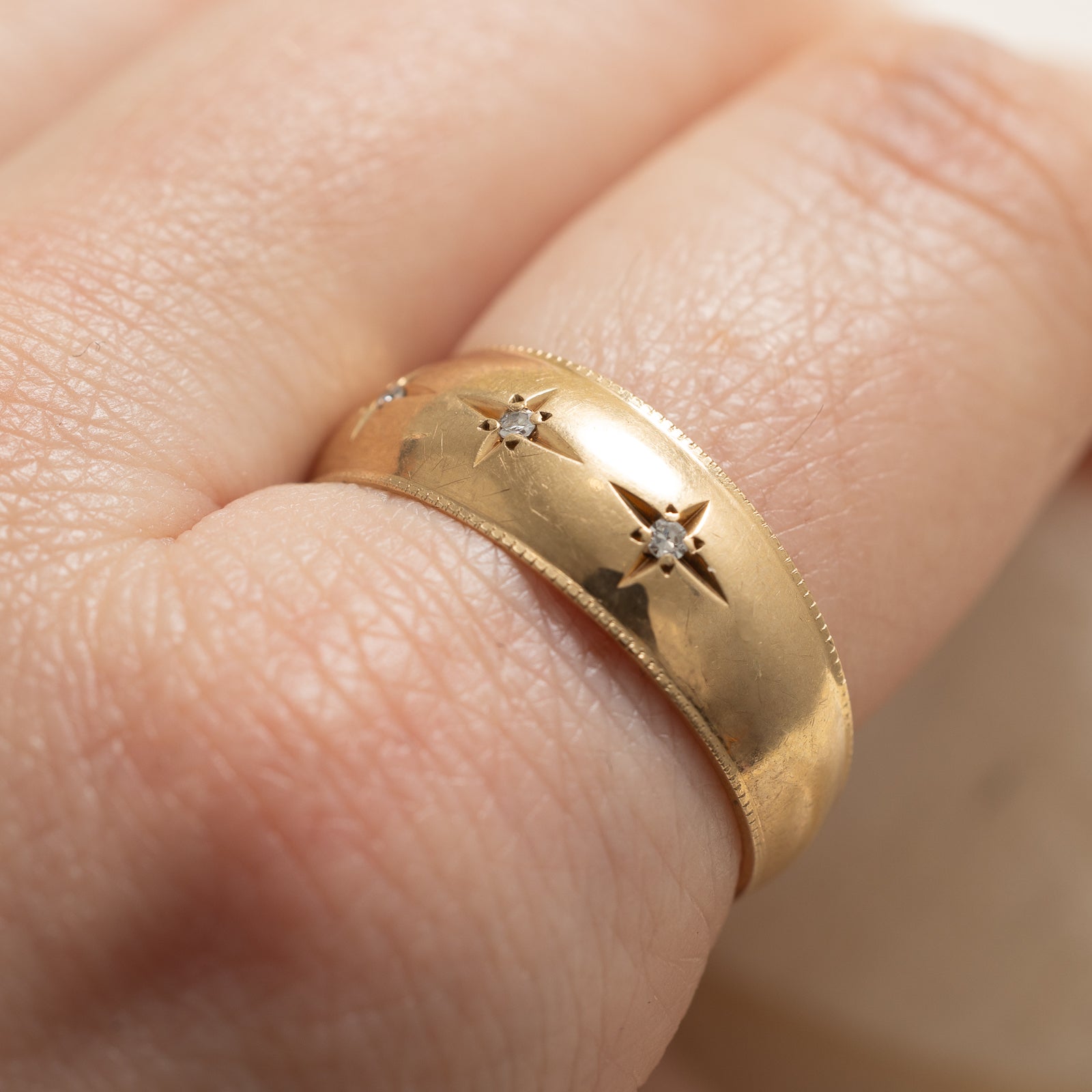 Three Stone Star Set Diamond Ring | 0.03ctw | Size 10.75 | Elegant Wedding Band, Anniversary Gift for Her, Perfect for Special Occasions