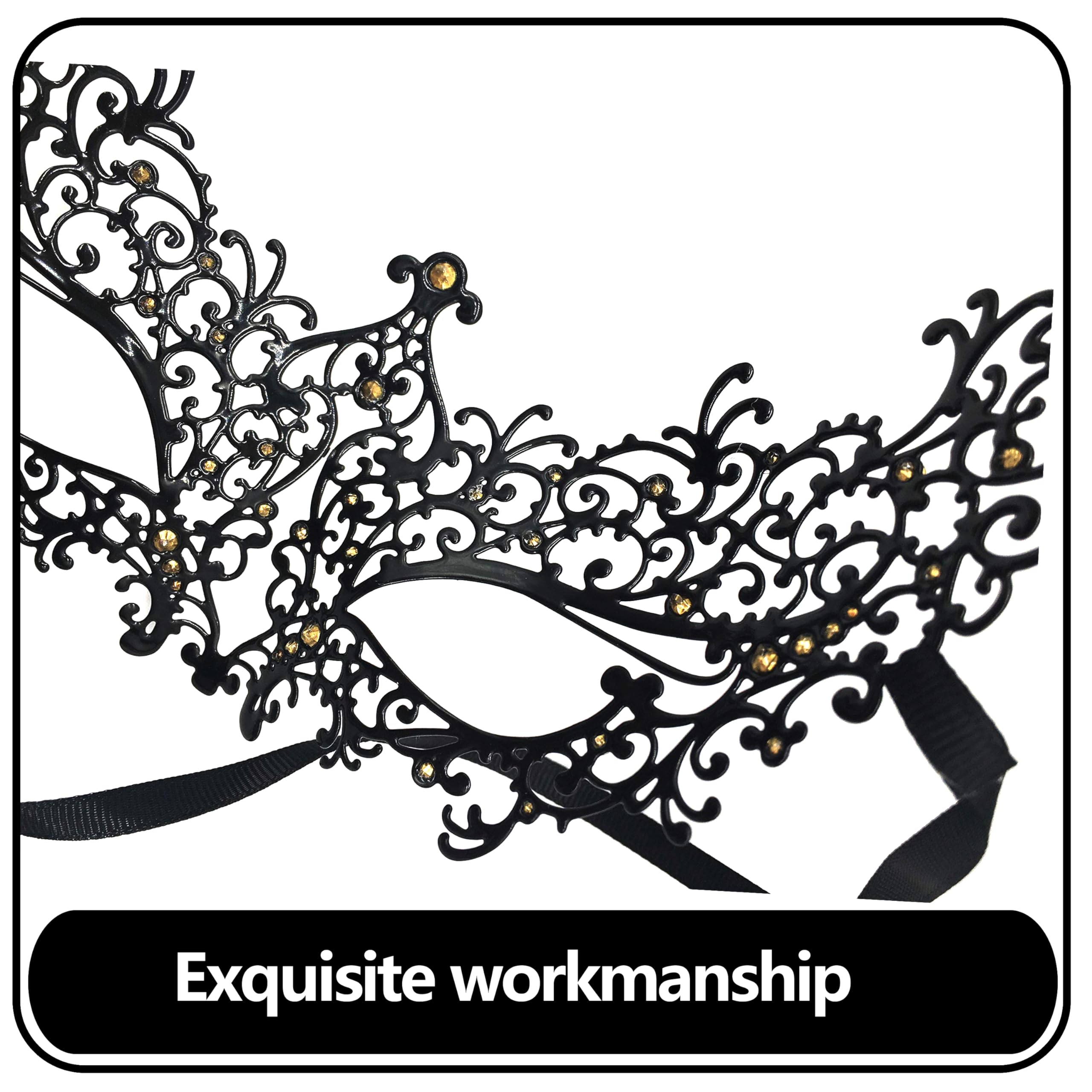 Elegant Metal Laser Cut Venetian Masquerade Mask for Women - Perfect for Costume Parties, Balls, and Mardi Gras Celebrations