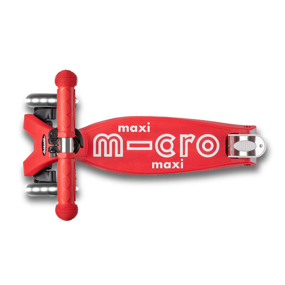 Micro Maxi Deluxe 3 Wheel LED Scooter for Kids - Red Electric Kick Scooter with Light Up Wheels | Perfect for Commuting, School & Outdoor Fun