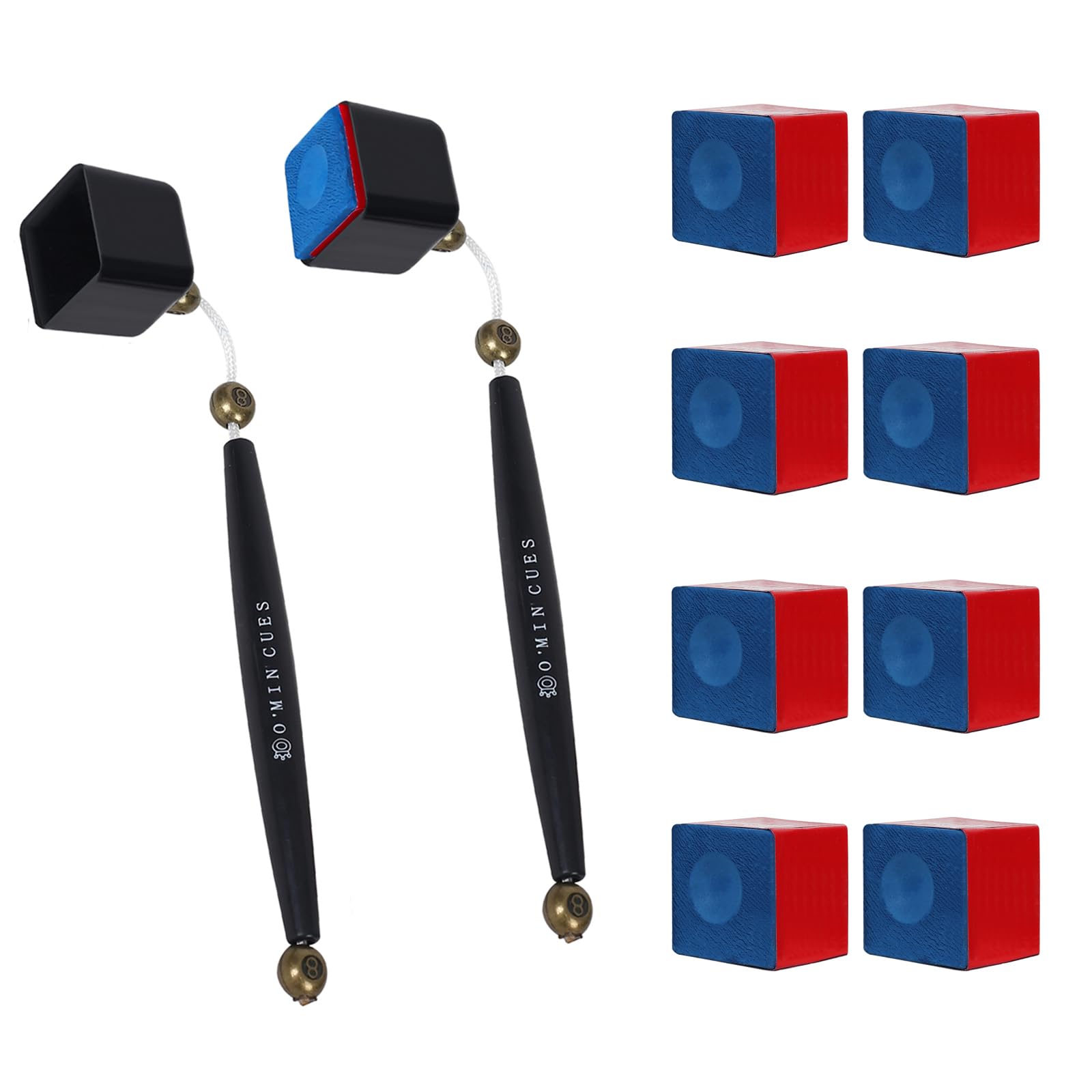 Vefungyan 2-in-1 Billiard Pool Cue Chalk Holder & Tip Pricker - Includes 8pcs Premium Pool Chalk - Perfect for Professional Pool Players & Home Game Rooms