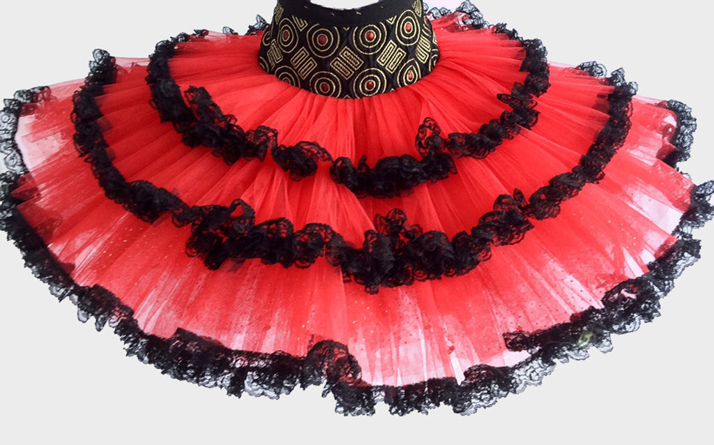 Professional Spanish Style Multi-Width Ruffled Tutu Course Kit - DIY Ballet Dance Skirt for Performances, Costumes & Photo Shoots