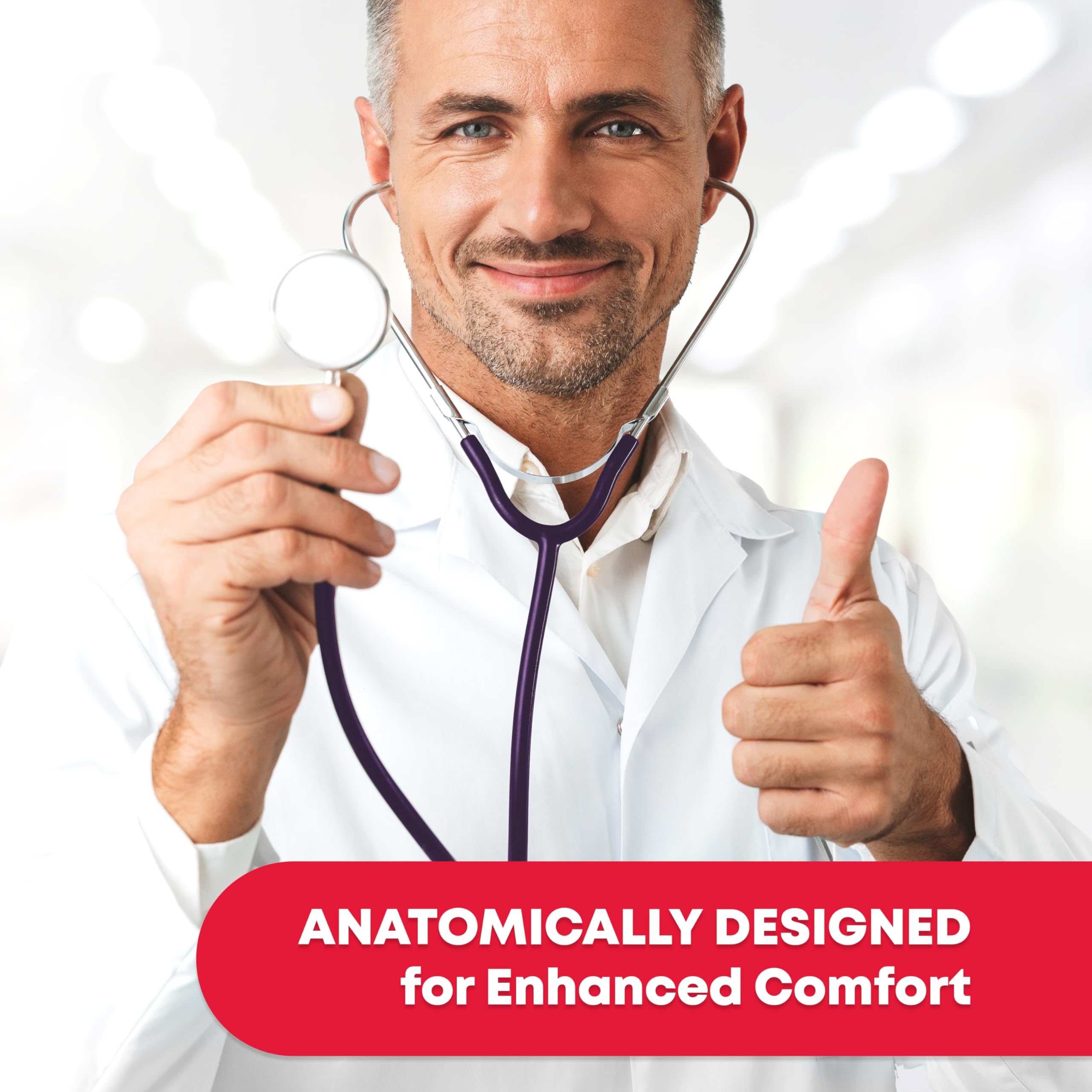 Ever Ready First Aid Dual Head Stethoscope - Purple | Professional Medical Stethoscope for Nurses, Doctors & Students | Ideal for Clinical Use, Home Healthcare & Emergency Situations