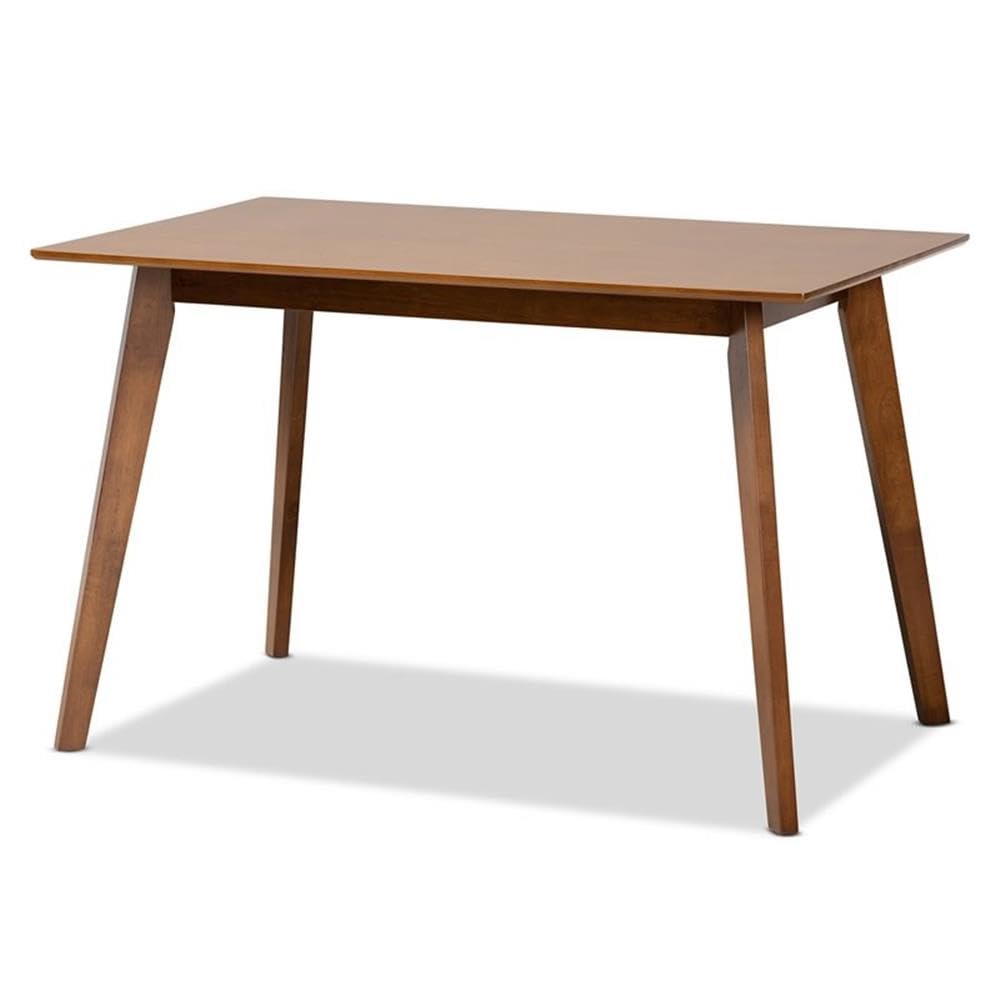 Baxton Studio Maila Mid-Century Modern Walnut Brown Wood Dining Table - Perfect for Small Spaces, Dining Rooms & Kitchen Areas