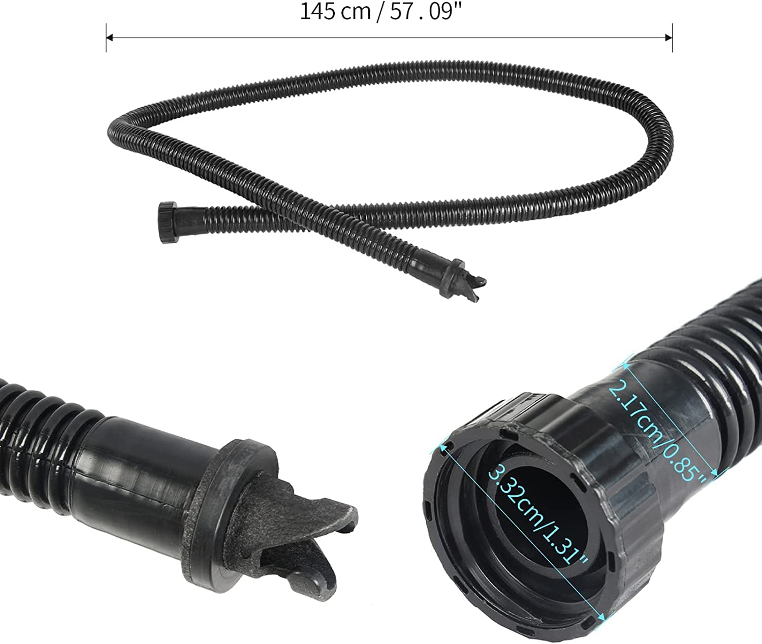 SM SunniMix Air Pump Hose & Accessories Kit - Replacement Pump Adapter, Hose Components for Inflatable Boat, Raft, Pool Toys | Durable & Waterproof Air Hose for Outdoor Water Sports & Emergency Inflation