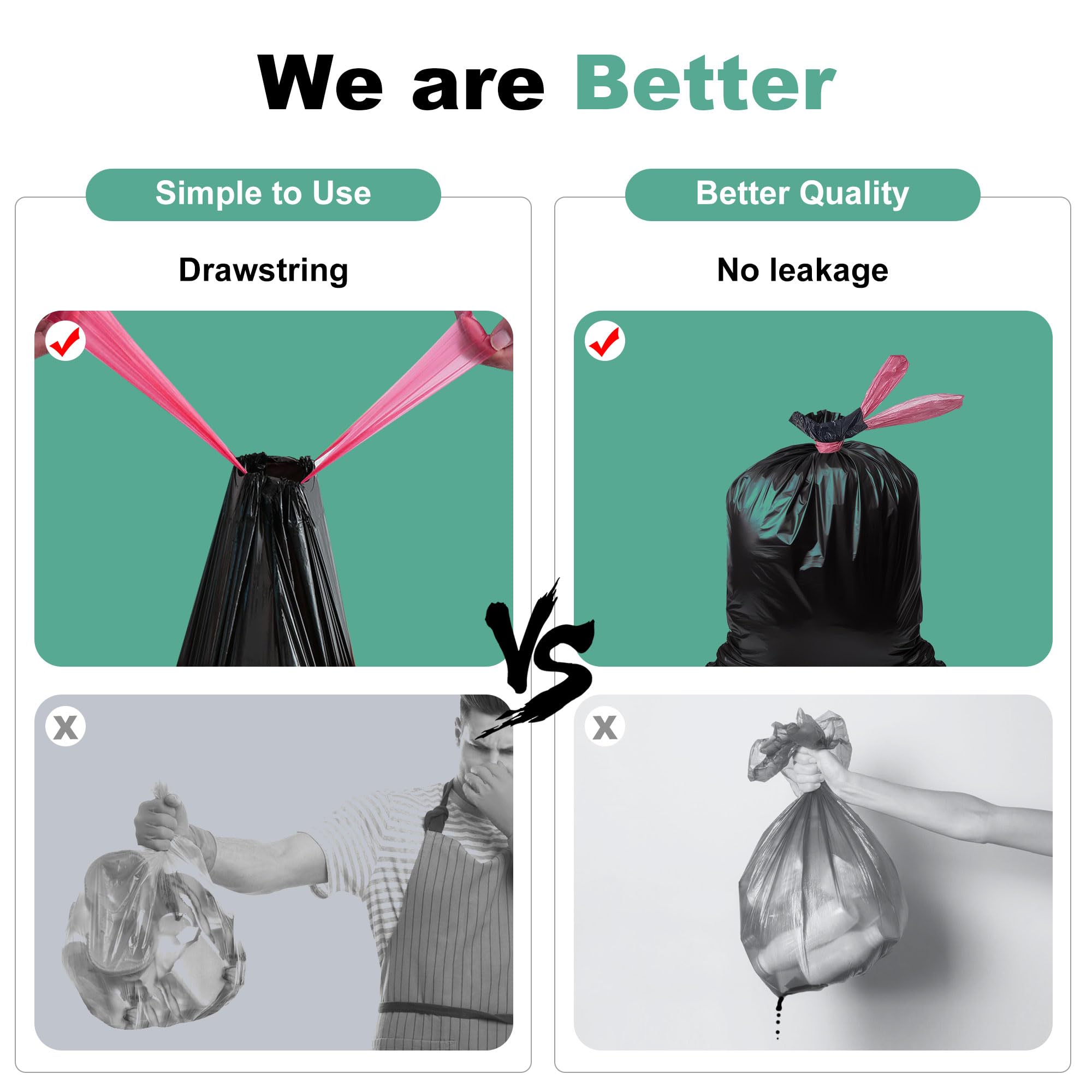 8 Gallon Portable Toilet Bags with Drawstring - Leak-Proof Camping Toilet Waste Bags for Hiking, Travel, Emergency & Outdoor Activities - Ideal for Camping Trips, Road Trips & Disaster Preparedness Kits