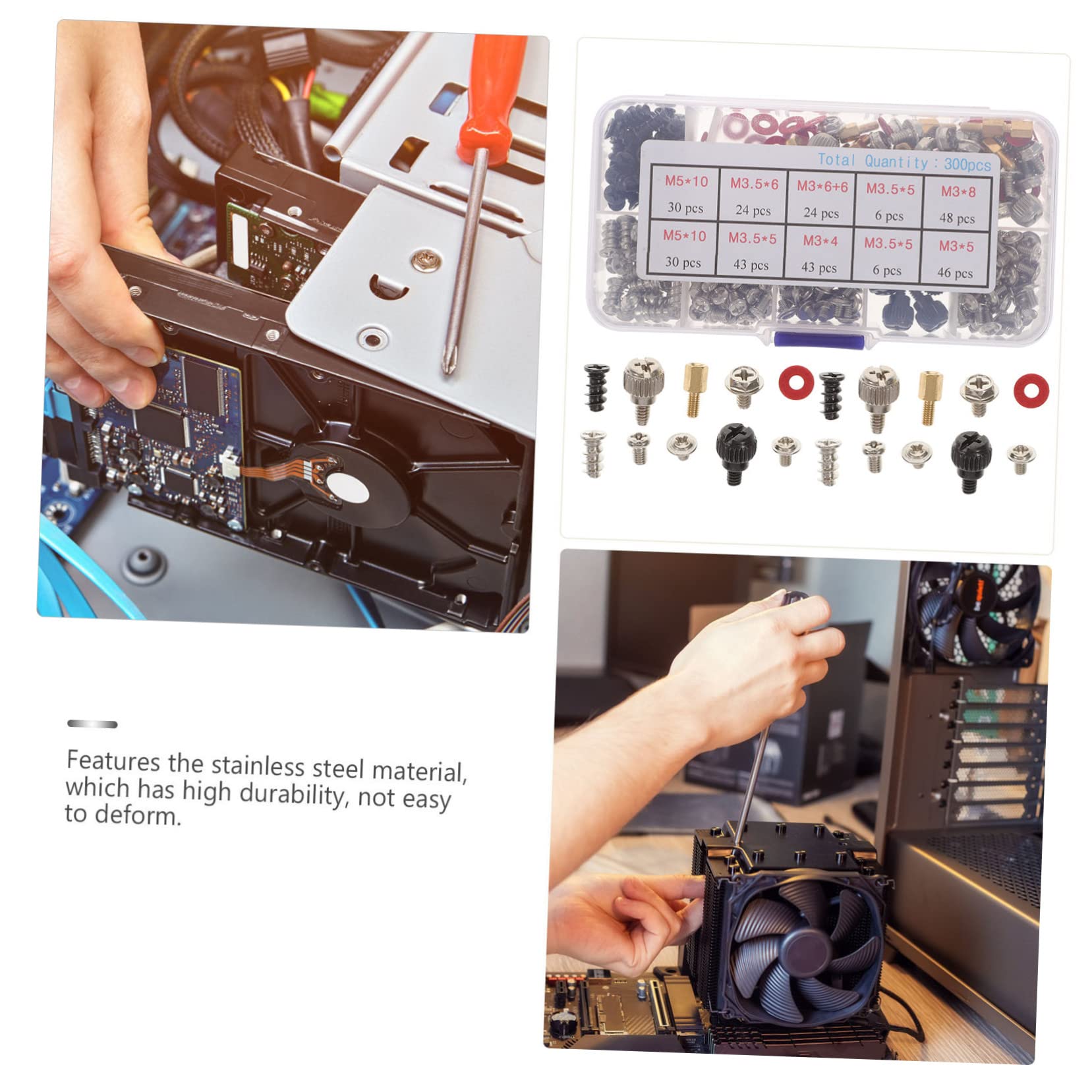 【Mikikit】1 Set Computer Host Screw Kit - Laptop Stands, Motherboard Screws, Fan Mounting, DIY Computer Build, Countersunk Bolts, Small Screws - Perfect for PC Assembly & Laptop Repair
