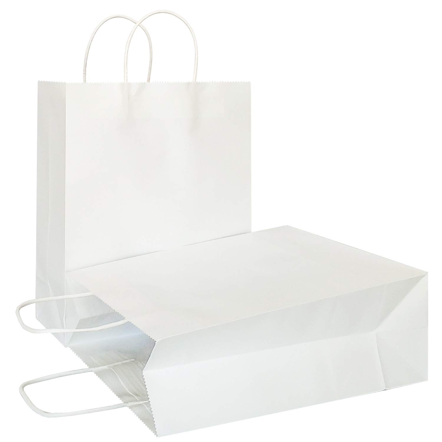Premium AZOWA Large Kraft Paper Gift Bags with Handles - 10.2x4.7x12.5 Inches, White, 25 Pack - Perfect for Birthday Parties, Weddings & Corporate Events